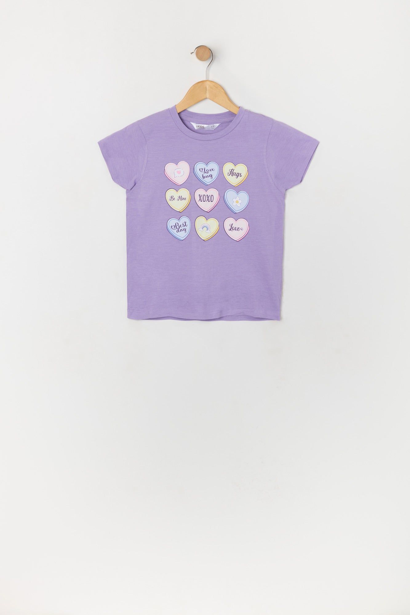 Girls Valentines Candy Heart Graphic T-Shirt sold by Urban Planet