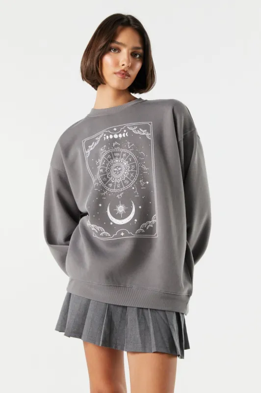 Astrology Graphic Fleece Sweatshirt sold by Urban Planet