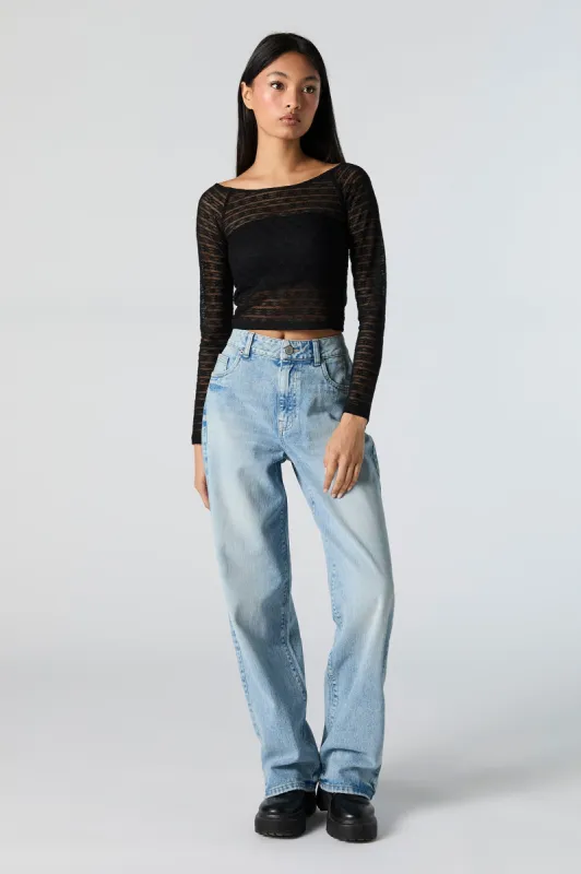 Medium Vintage Wash High Rise Wide Leg Jean sold by Urban Planet
