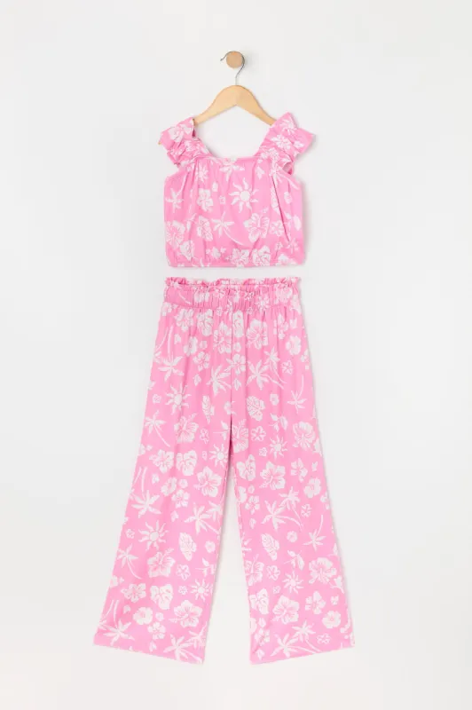 Ensemble avec débardeur et pantalon avec motif tropical pour fille sold by Urban Planet