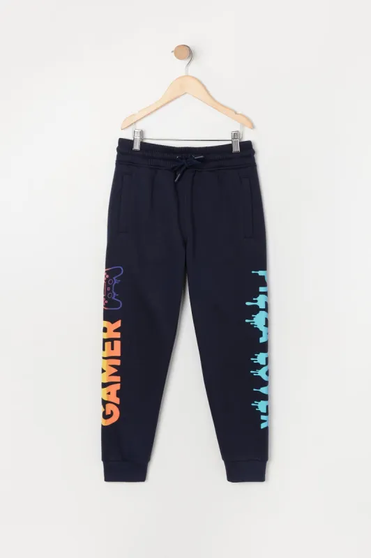 Boys Gamer And Pizza Lover Graphic Jogger sold by Urban Planet