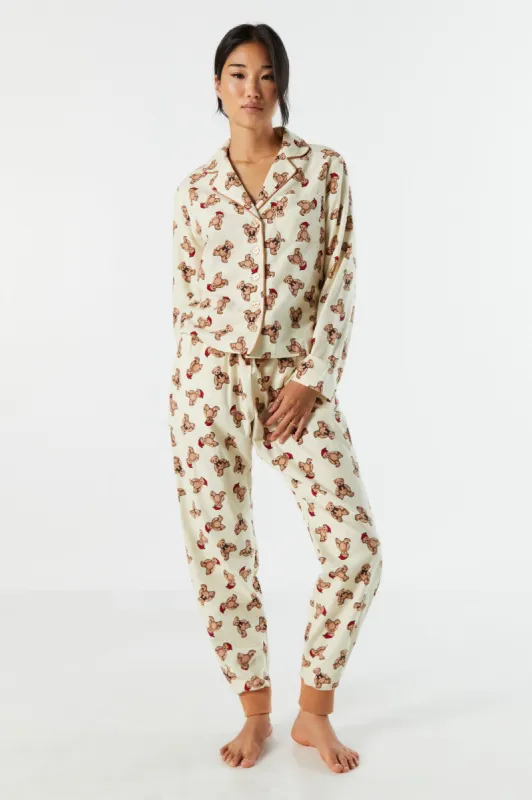 Printed Flannel Pajama Jogger sold by Urban Planet