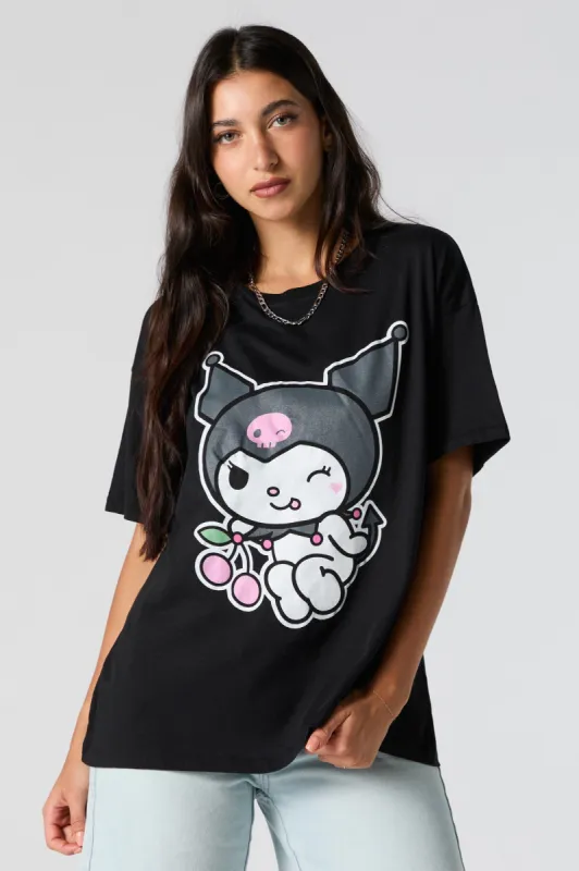 Kuromi Winking Graphic Boyfriend T-Shirt sold by Urban Planet