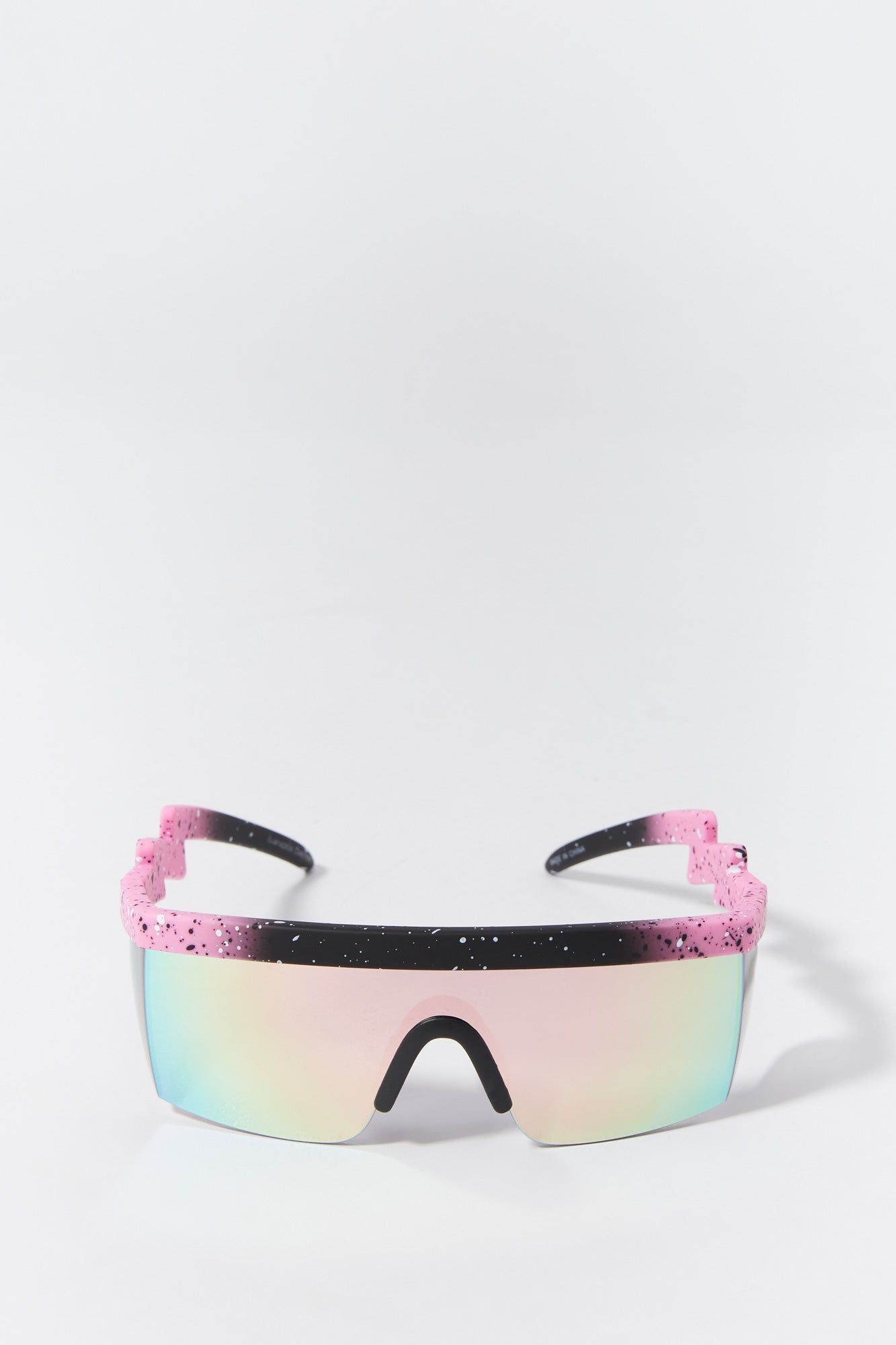 Pink Lightning Arm Soft Touch Shield Sunglasses sold by Urban Planet product image thumbnail 3