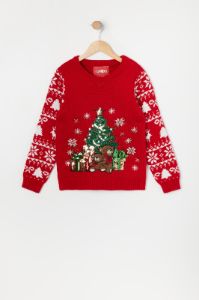 Girls Red Teddy Bear Xmas Sweater sold by Urban Planet