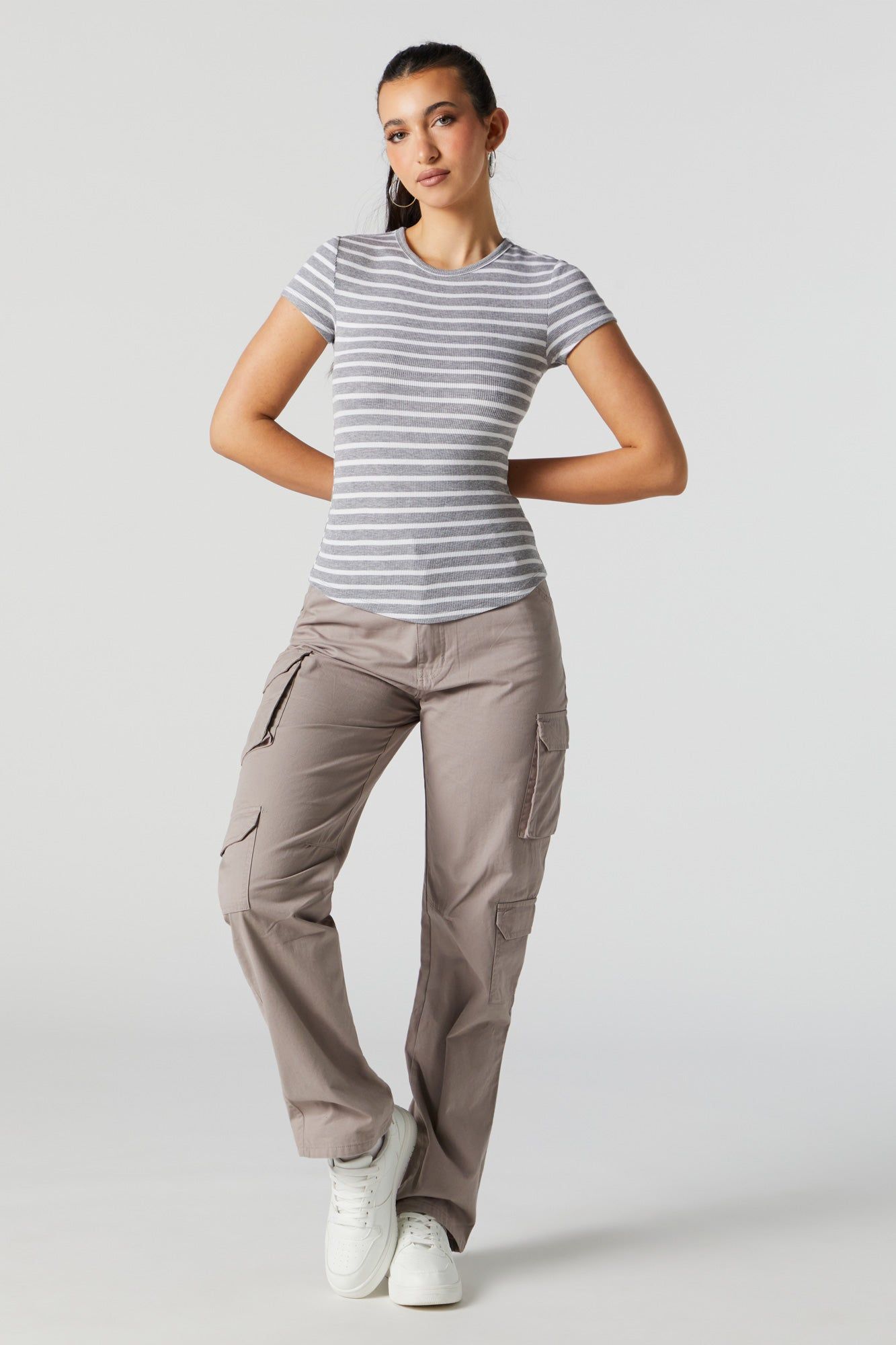 Ribbed Striped Crewneck T-Shirt sold by Urban Planet product image thumbnail 3