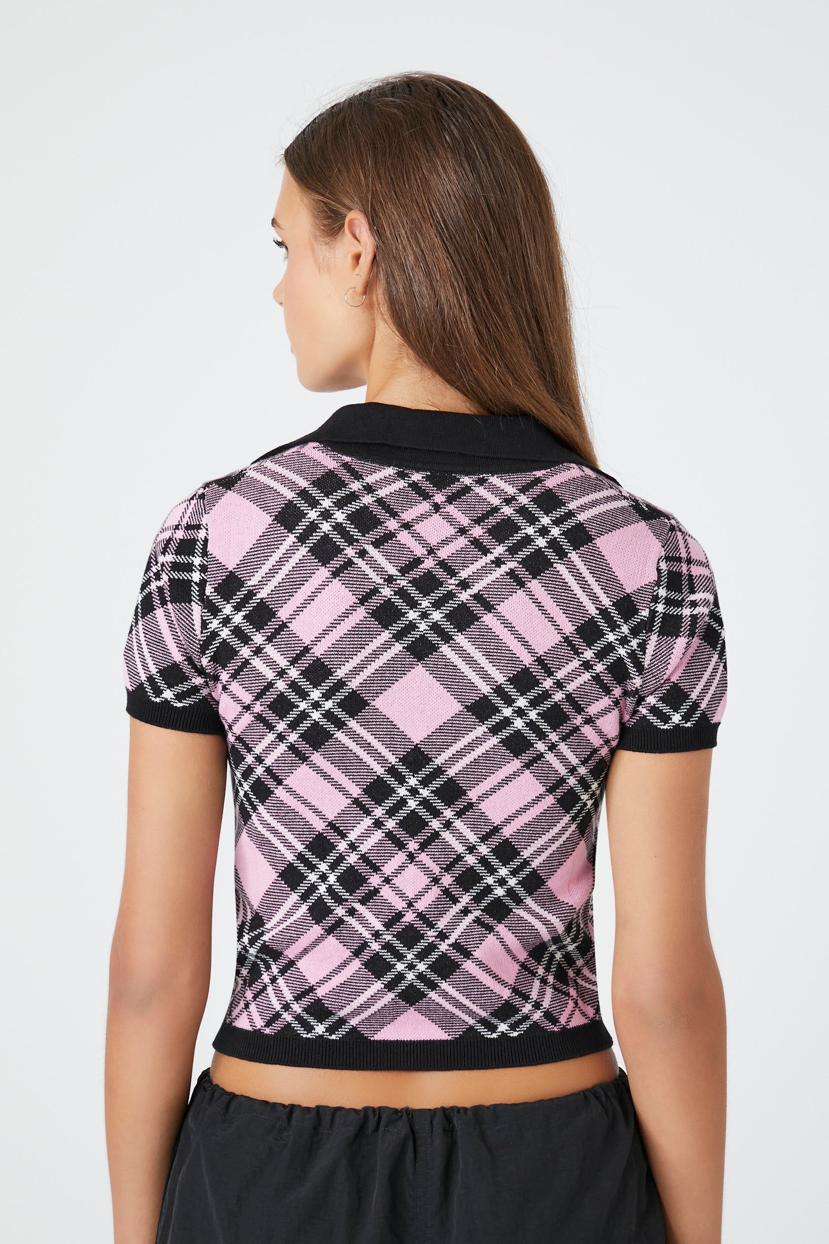 Hello Kitty Plaid Knit Zip-Up Top sold by Urban Planet product image thumbnail 3
