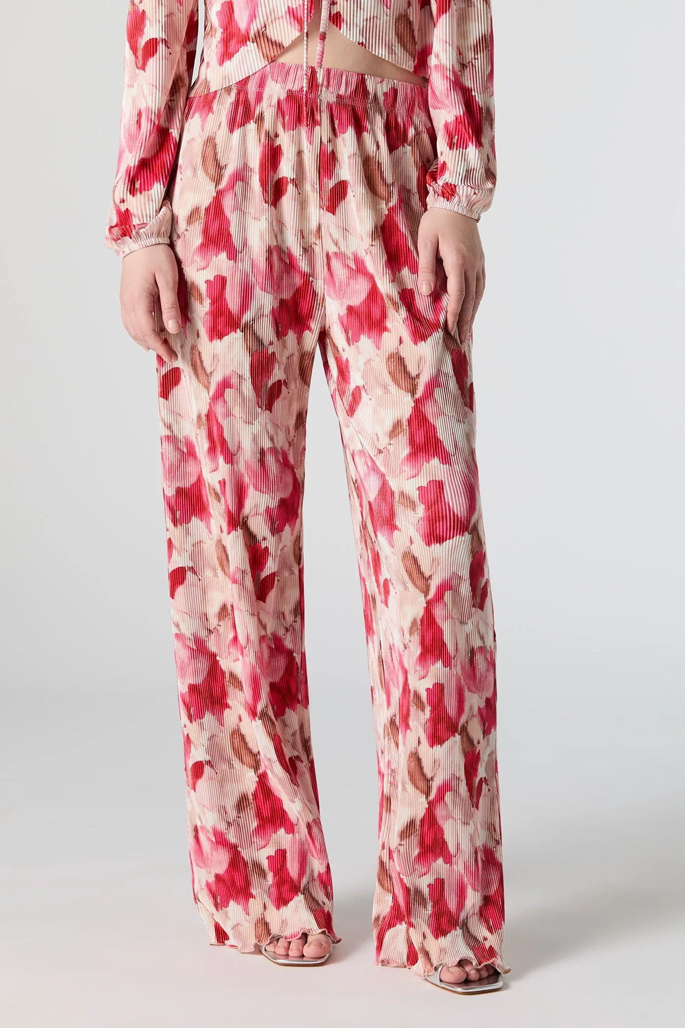 Pantalon à jambe large fluide texturé avec motif abstrait sold by Urban Planet product image thumbnail 2