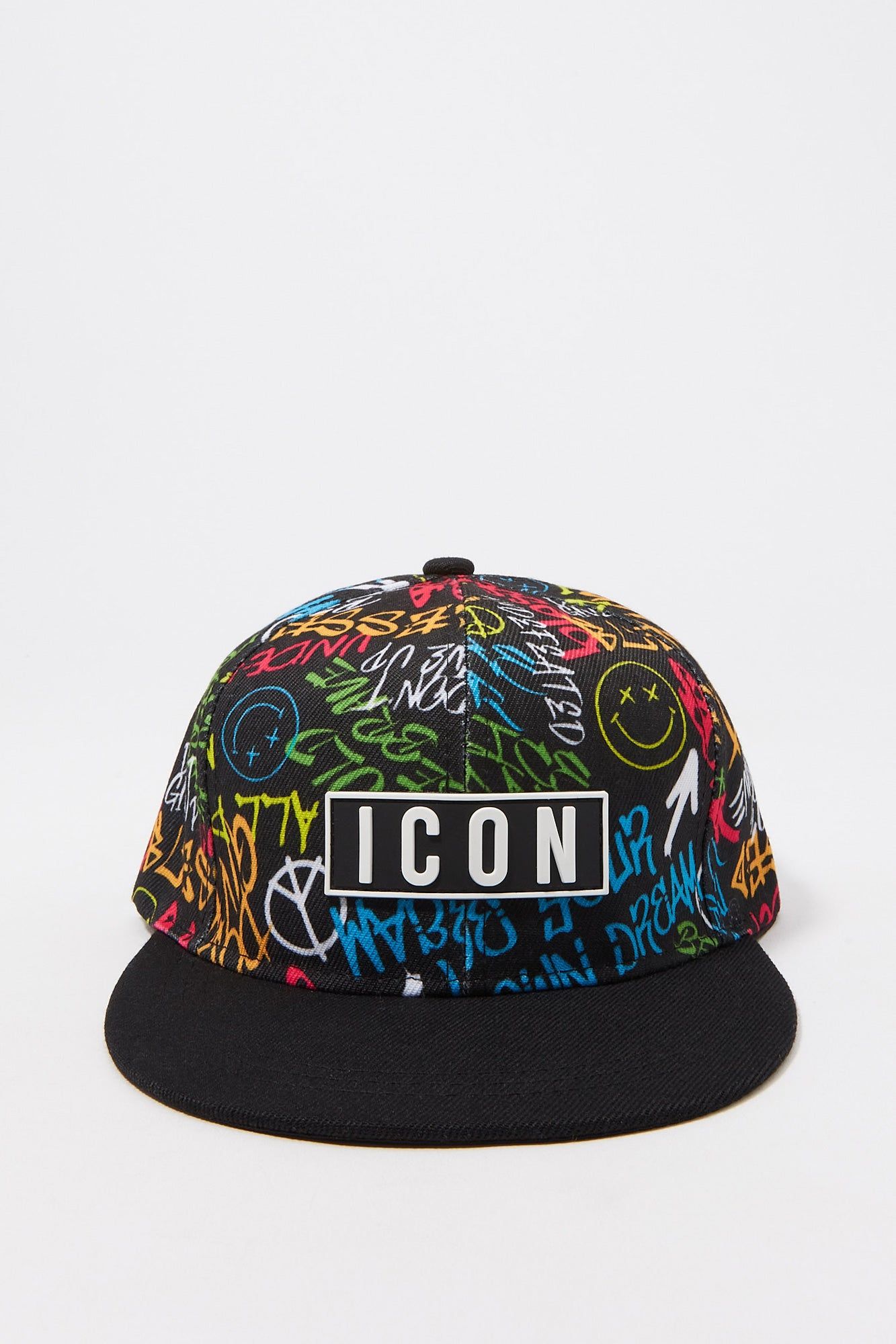 Boys Icon Rubber Patch Graffiti Print Baseball Cap sold by Urban Planet