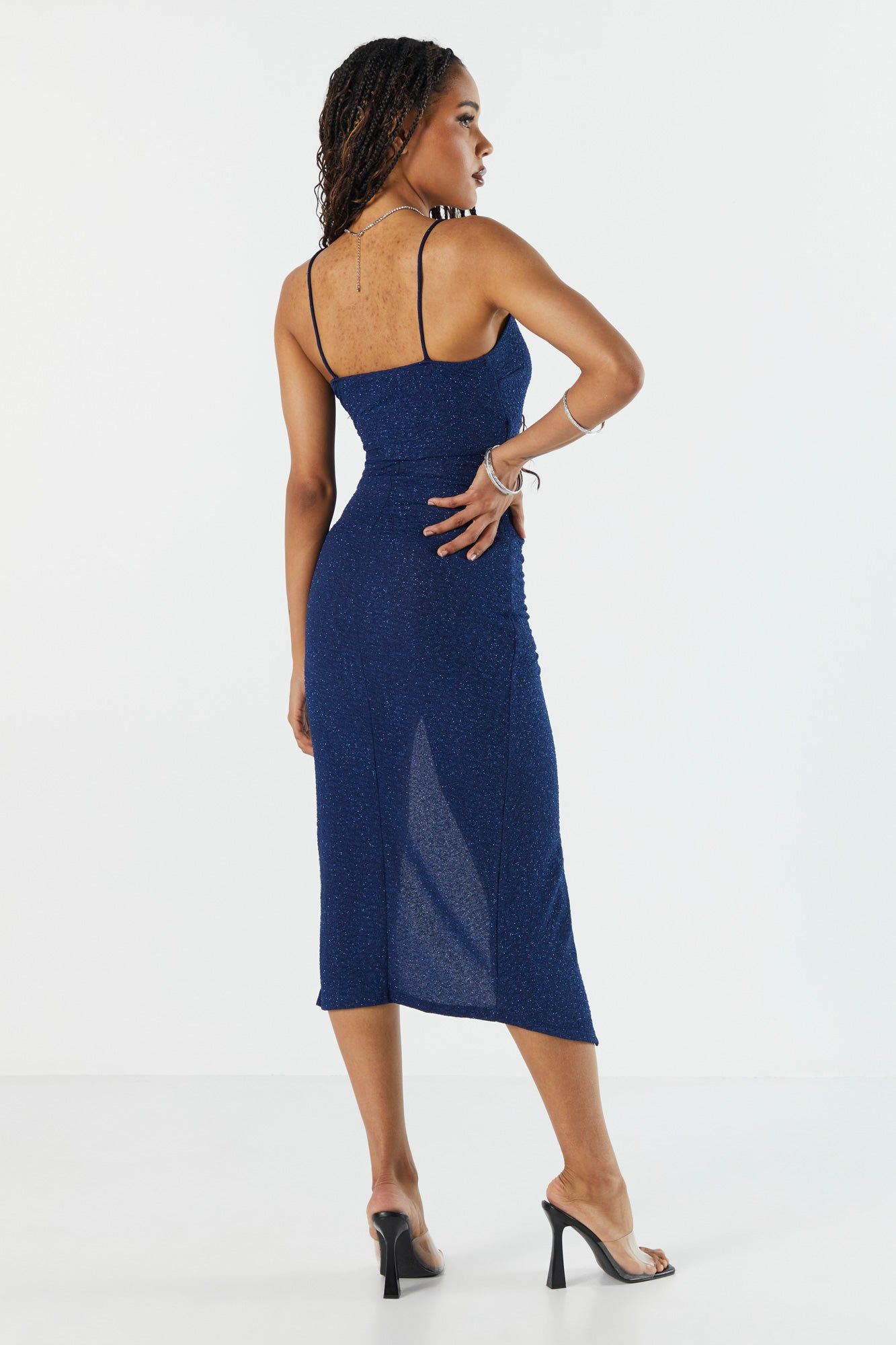 Coloured Glitter Wrap Midi Dress sold by Urban Planet product image thumbnail 2