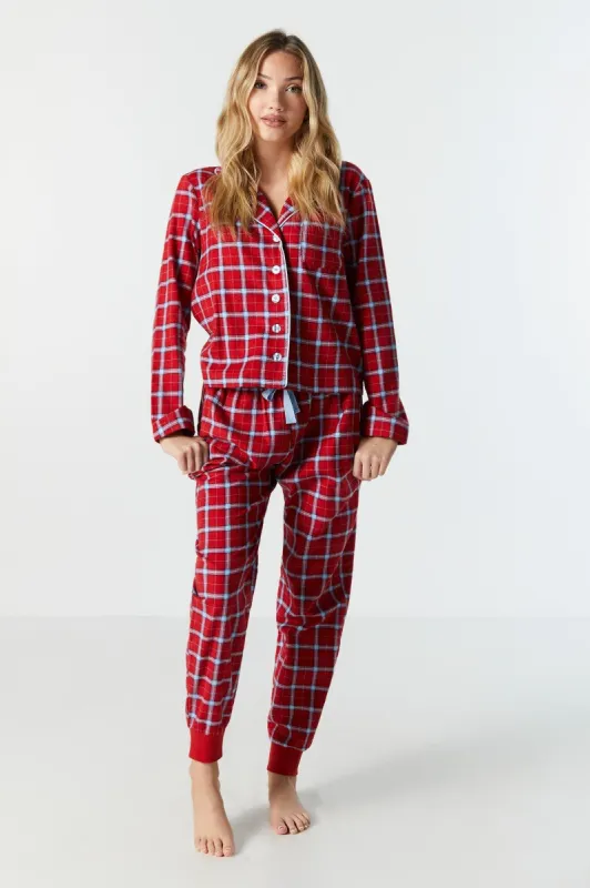 Printed Flannel Pajama Jogger sold by Urban Planet