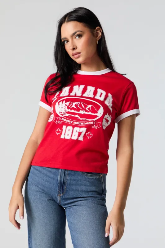 Canada 1867 Graphic Canada Day Ringer T-Shirt sold by Urban Planet