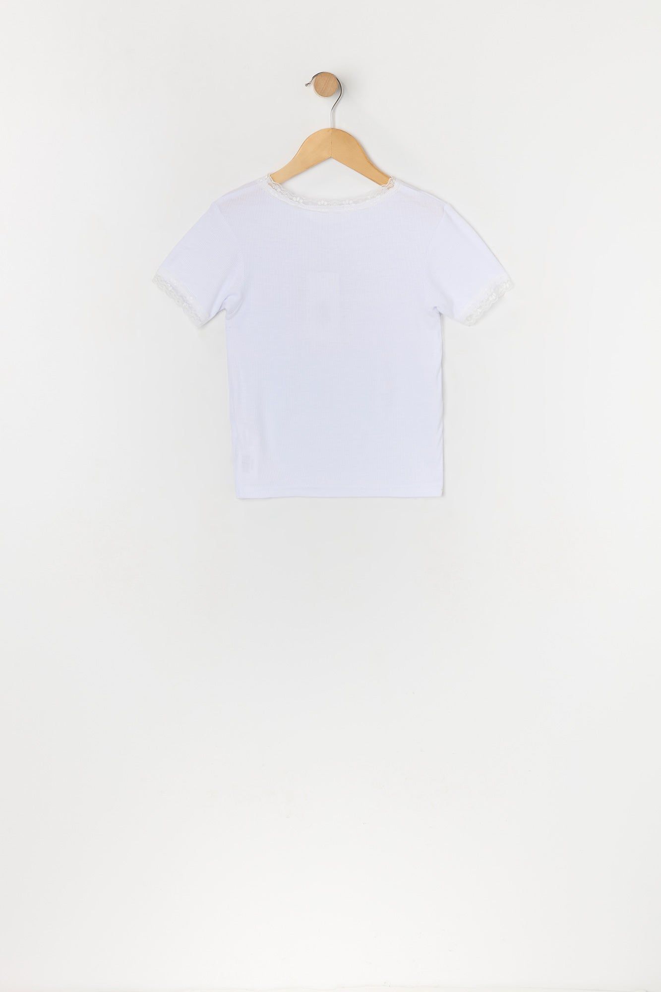 T-shirt à imprimé Coeur avec pierres du Rhin et liséré de tenelle pour fille sold by Urban Planet product image thumbnail 2