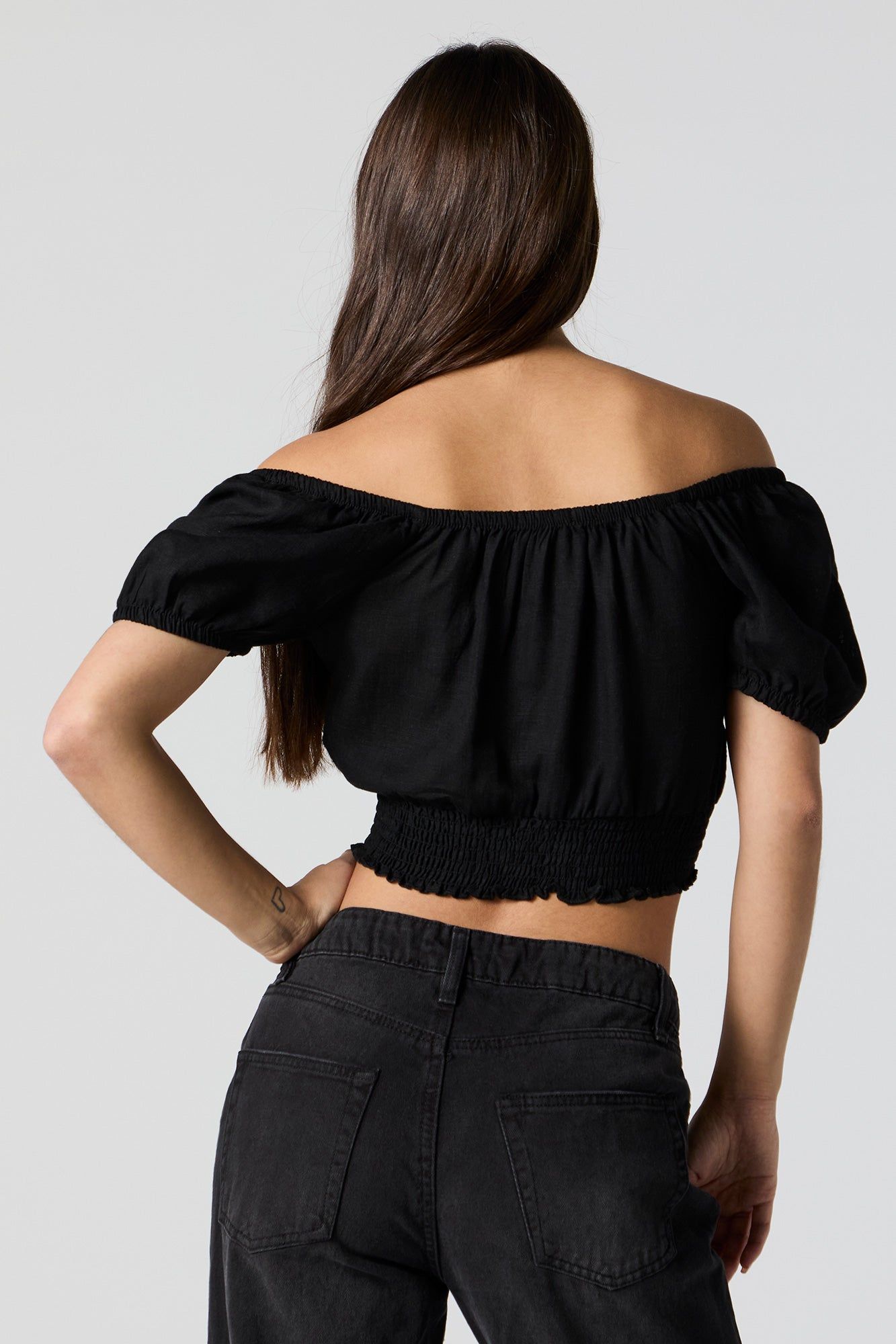 Off Shoulder Smocked Crop Top sold by Urban Planet product image thumbnail 2