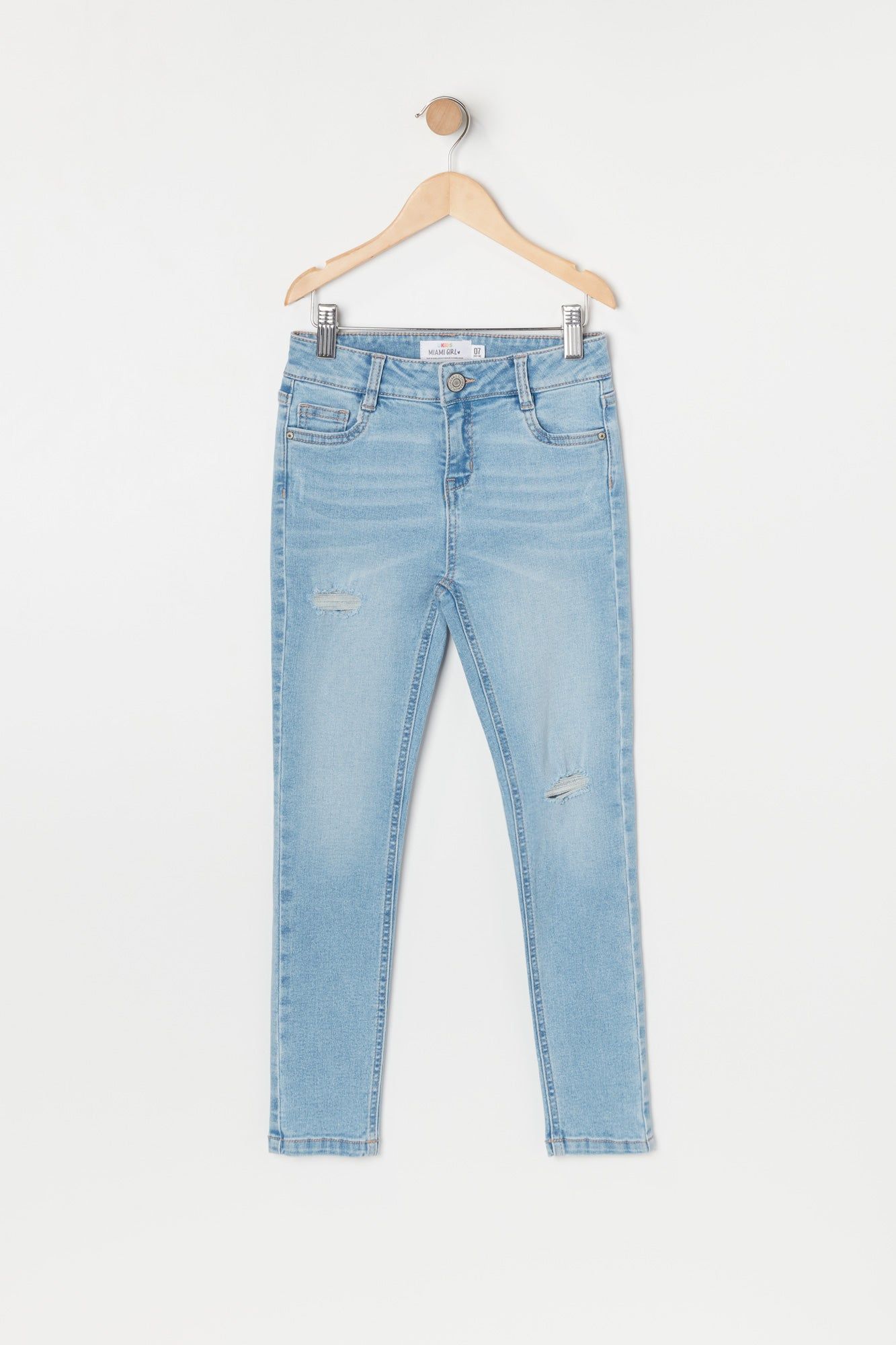 Girls Miami Light Wash Distressed Denim Jean sold by Urban Planet