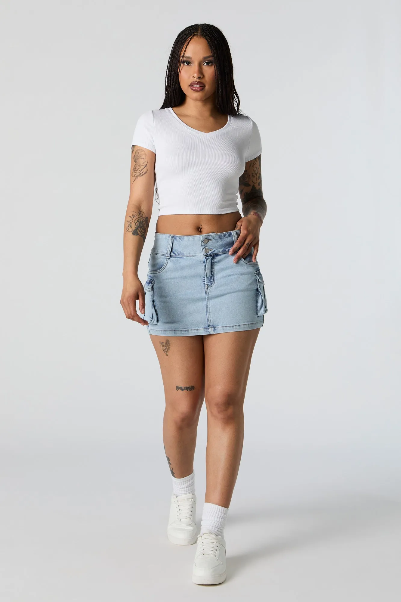 Minijupe cargo en denim sold by Urban Planet product image thumbnail 3