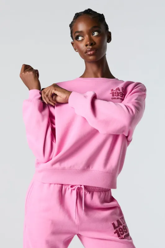 Destination Twill Embroidered Fleece Sweatshirt sold by Urban Planet