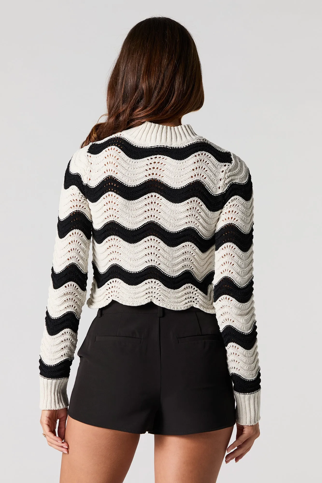 Open Knit Scallop Hem Sweater sold by Urban Planet product image thumbnail 5