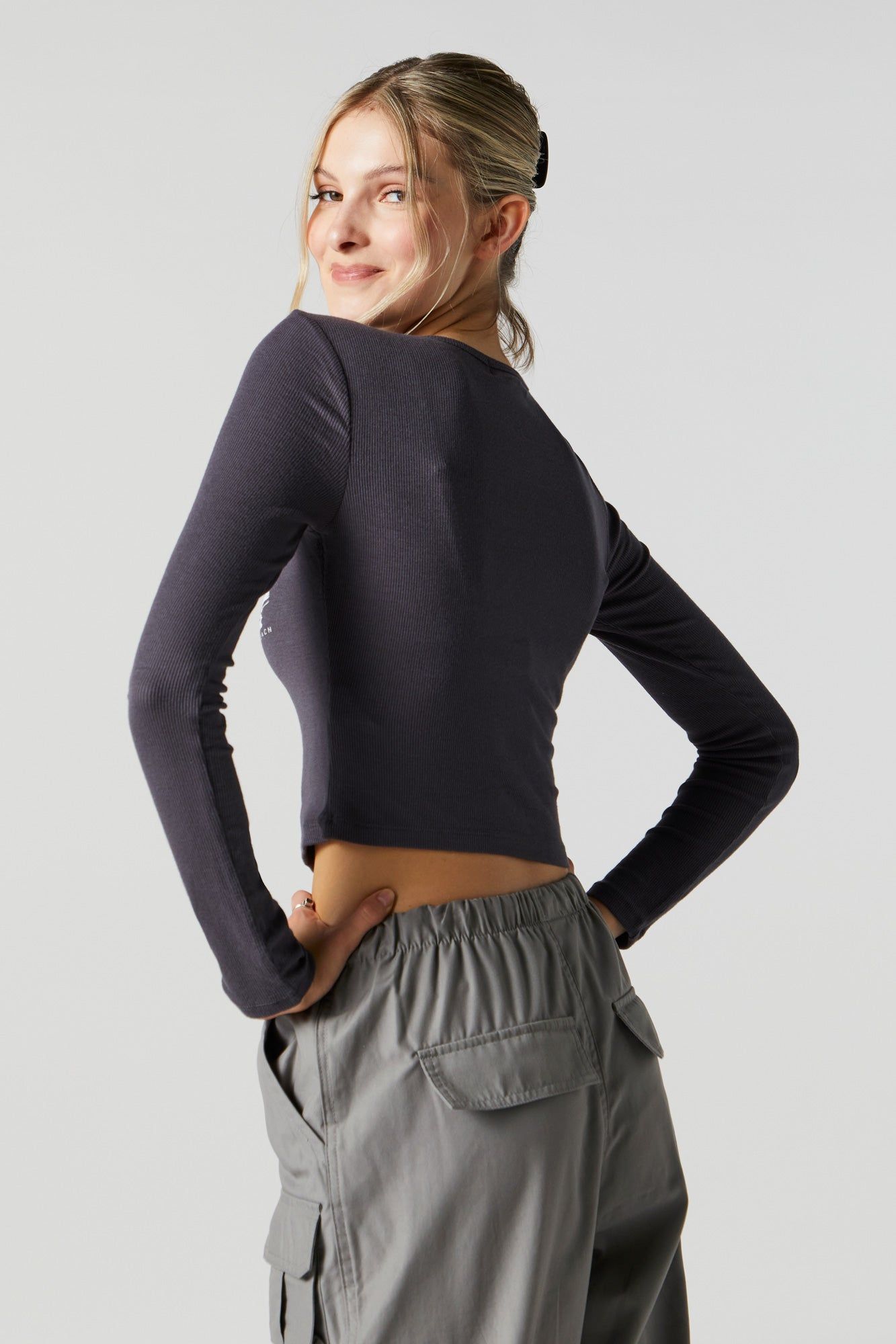 Haut court à manches longues avec imprimé Venice Beach sold by Urban Planet product image thumbnail 2