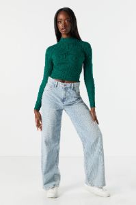 Mock Neck Fine Knit Long Sleeve Sweater sold by Urban Planet