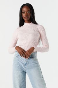 Mock Neck Fine Knit Long Sleeve Sweater sold by Urban Planet