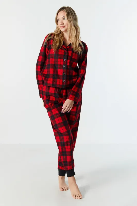 Printed Flannel Pajama Jogger sold by Urban Planet