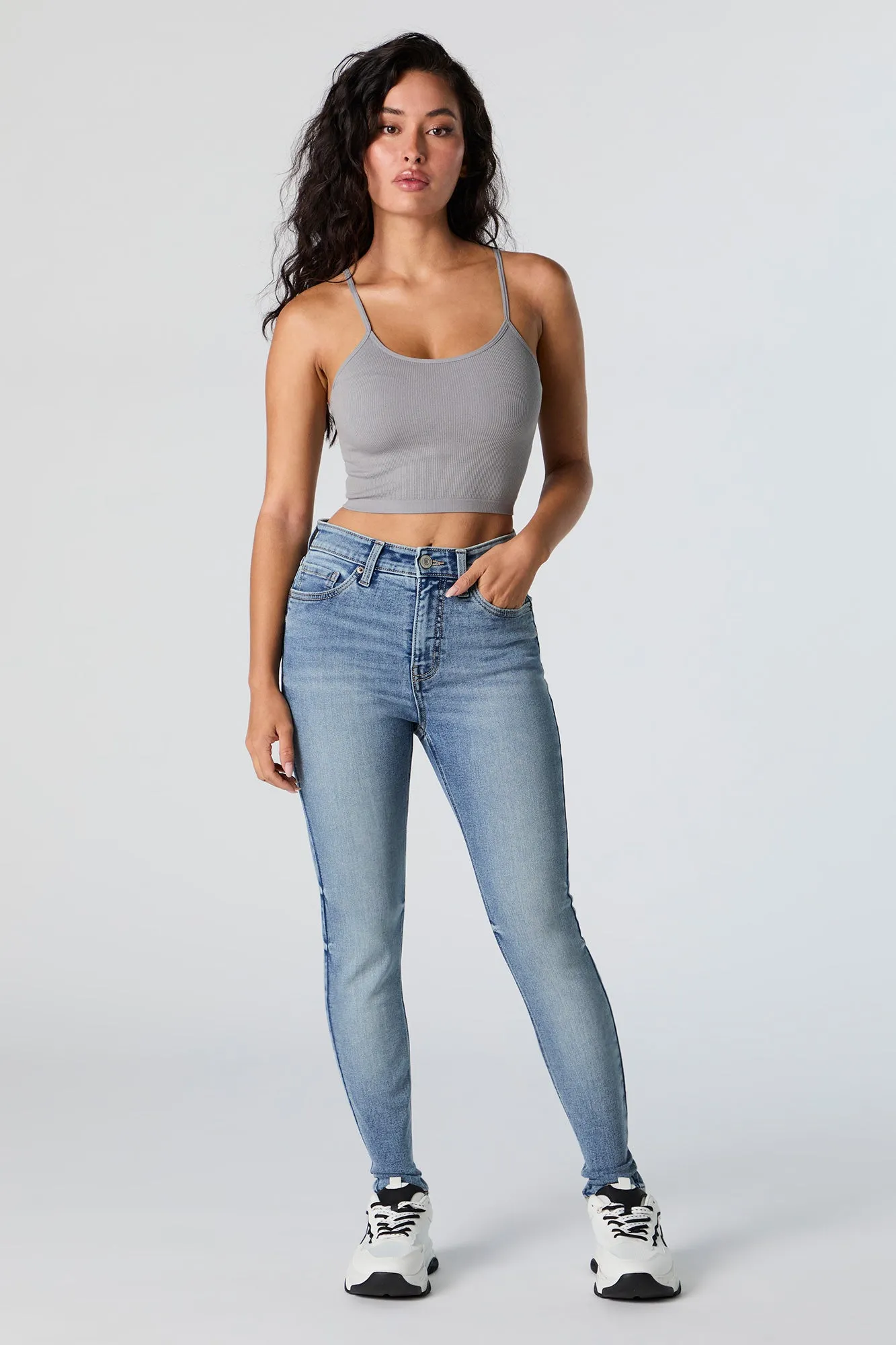Vintage Medium Wash High Rise Skinny Jean sold by Urban Planet