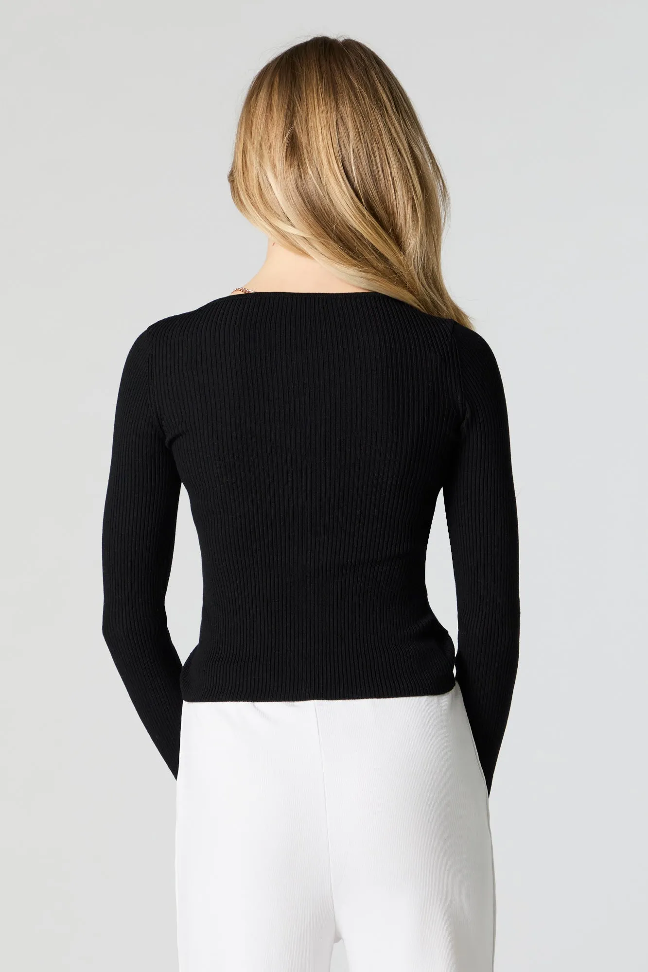 Ribbed Knit Zip-Up Sweater sold by Urban Planet product image thumbnail 2