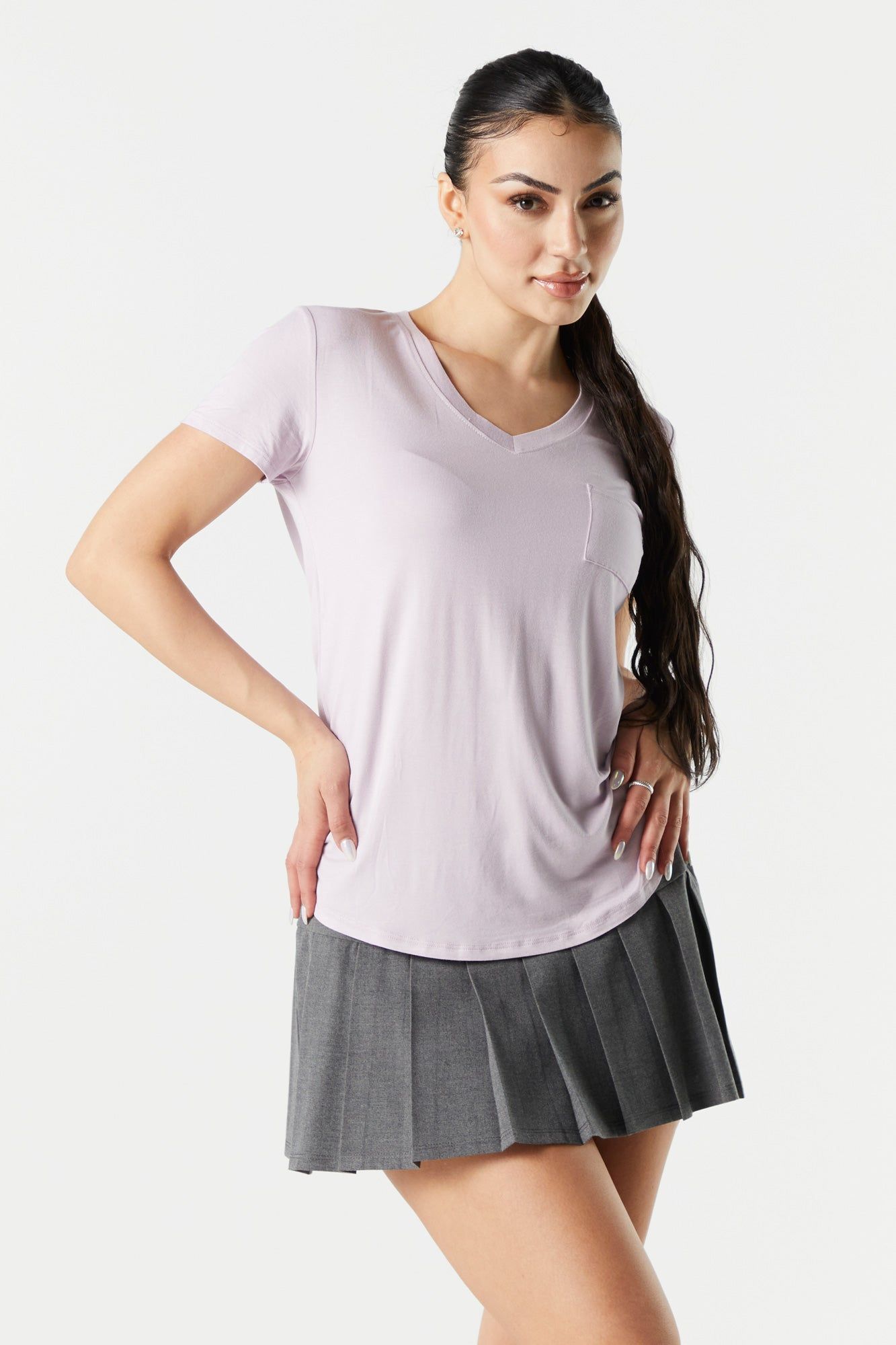 T-shirt avec poche et encolure en V sold by Urban Planet product image thumbnail 7