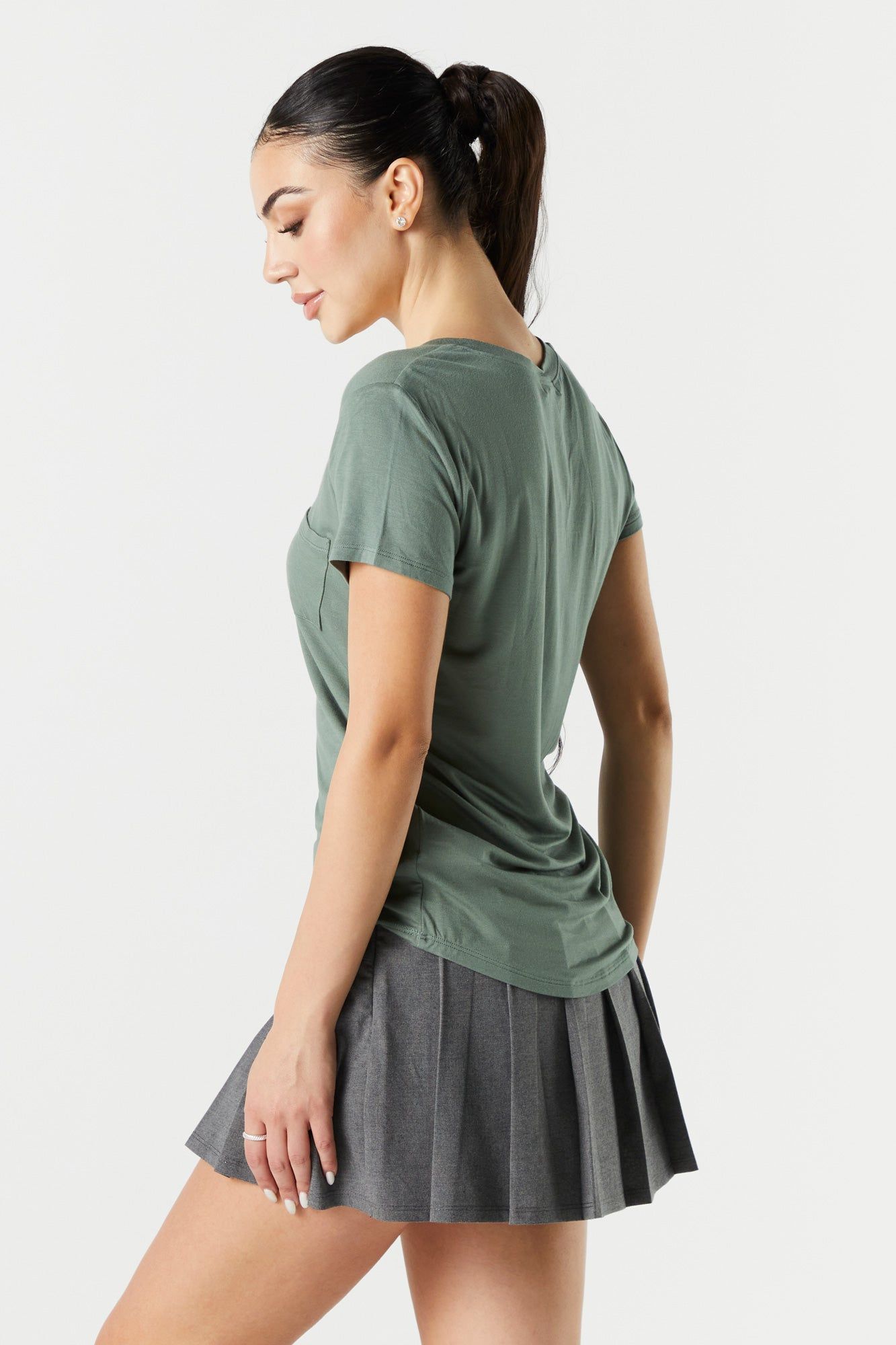 T-shirt avec poche et encolure en V sold by Urban Planet product image thumbnail 5