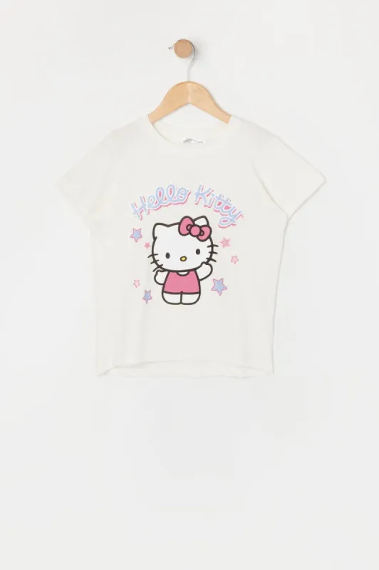 Girls White Hello Kitty Graphic T-Shirt sold by Urban Planet