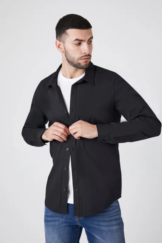 Curve Hem Button-Up Top sold by Urban Planet