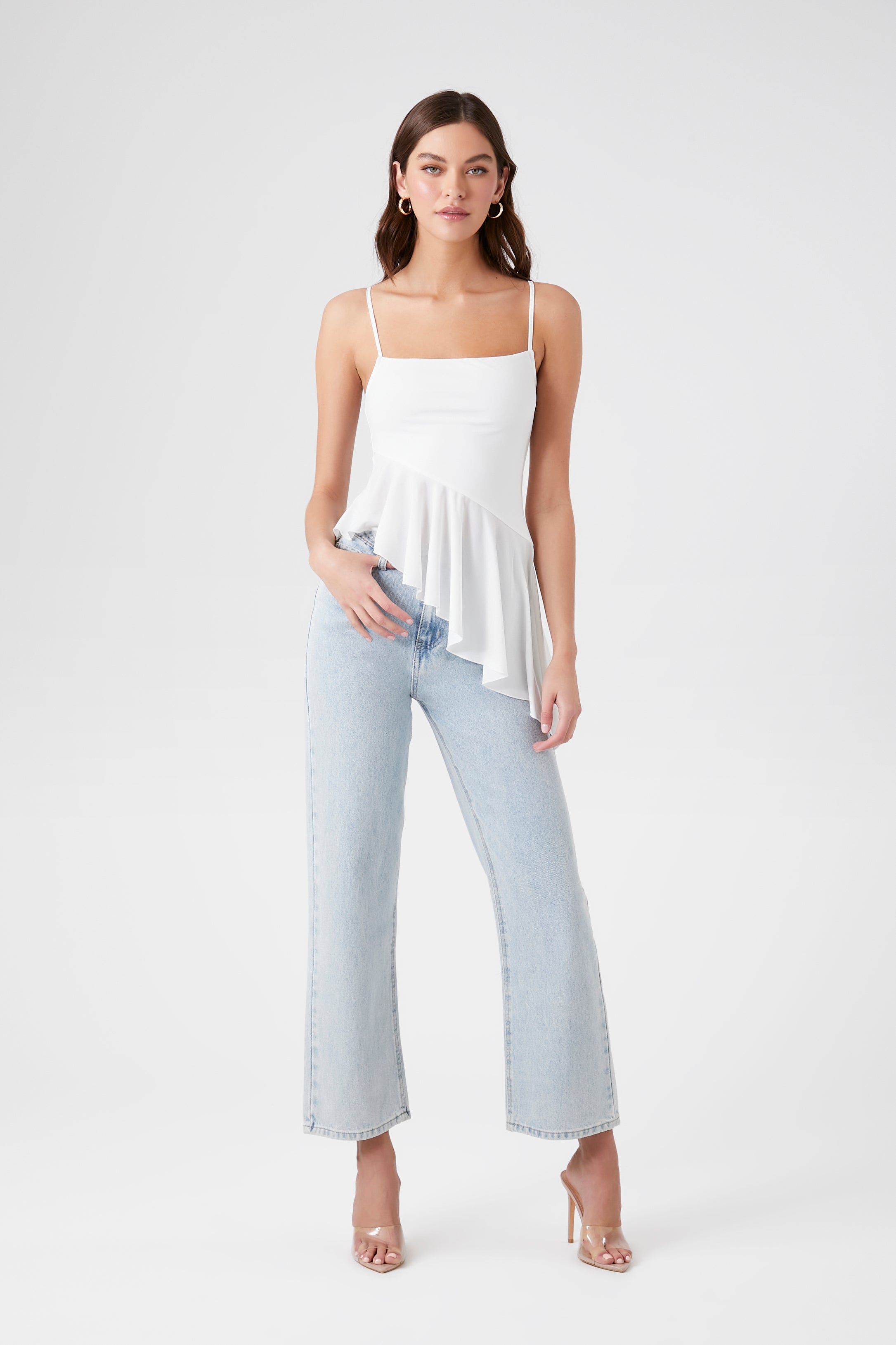 Camisole asymétrique volantée en filet sold by Urban Planet product image thumbnail 4