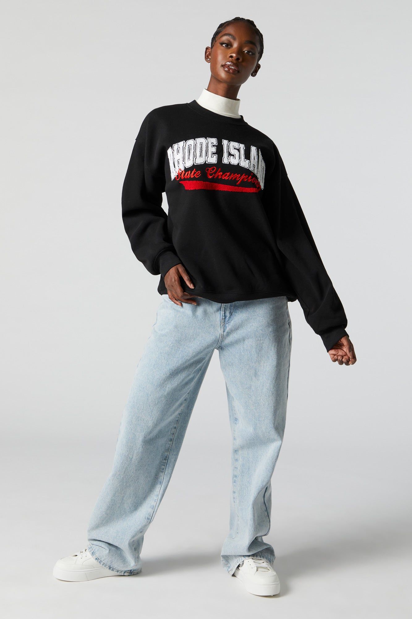 Rhode Island Chenille Embroidered Fleece Sweatshirt sold by Urban Planet product image thumbnail 3