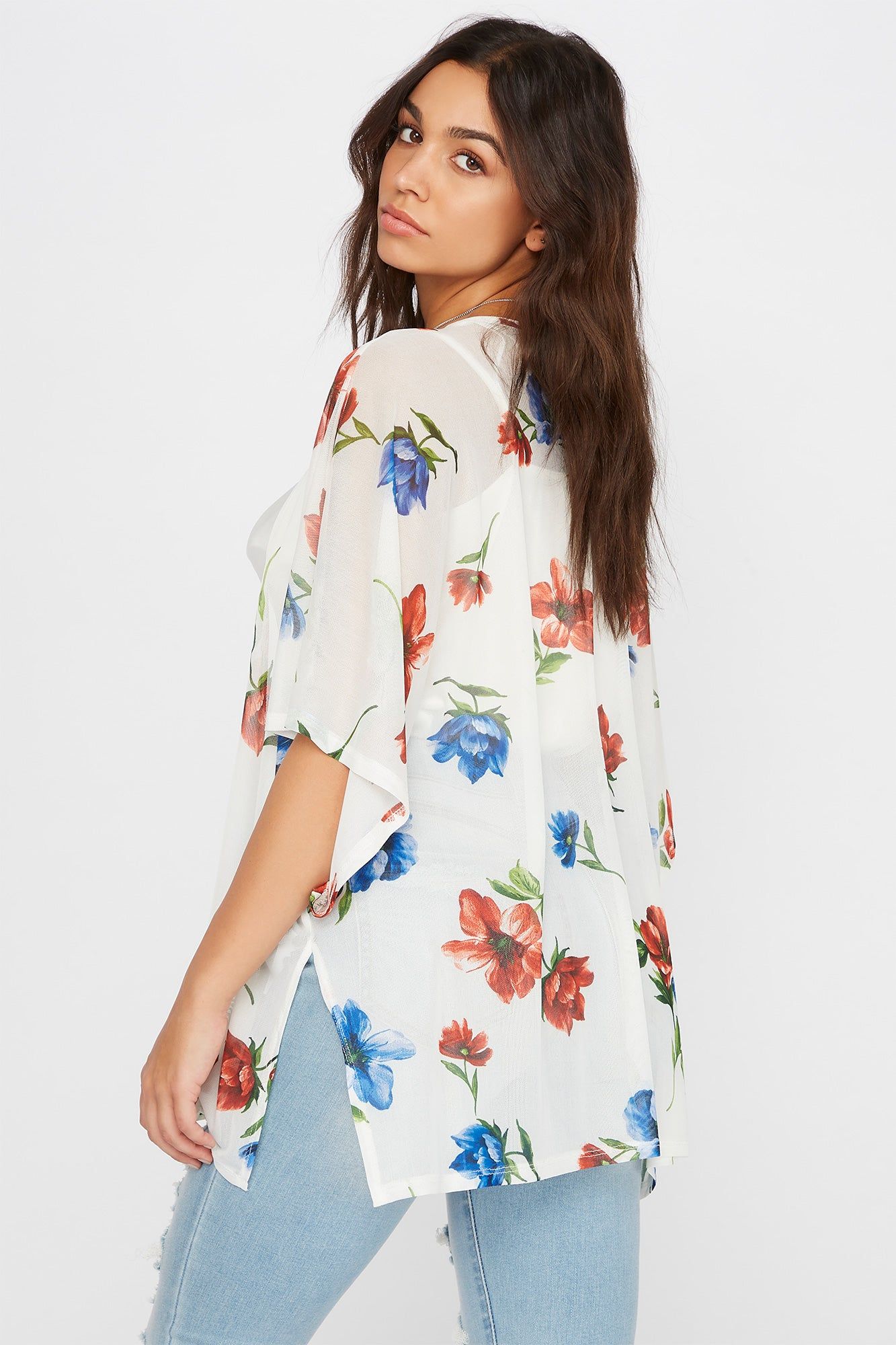 Mesh Floral Kimono sold by Urban Planet product image thumbnail 2