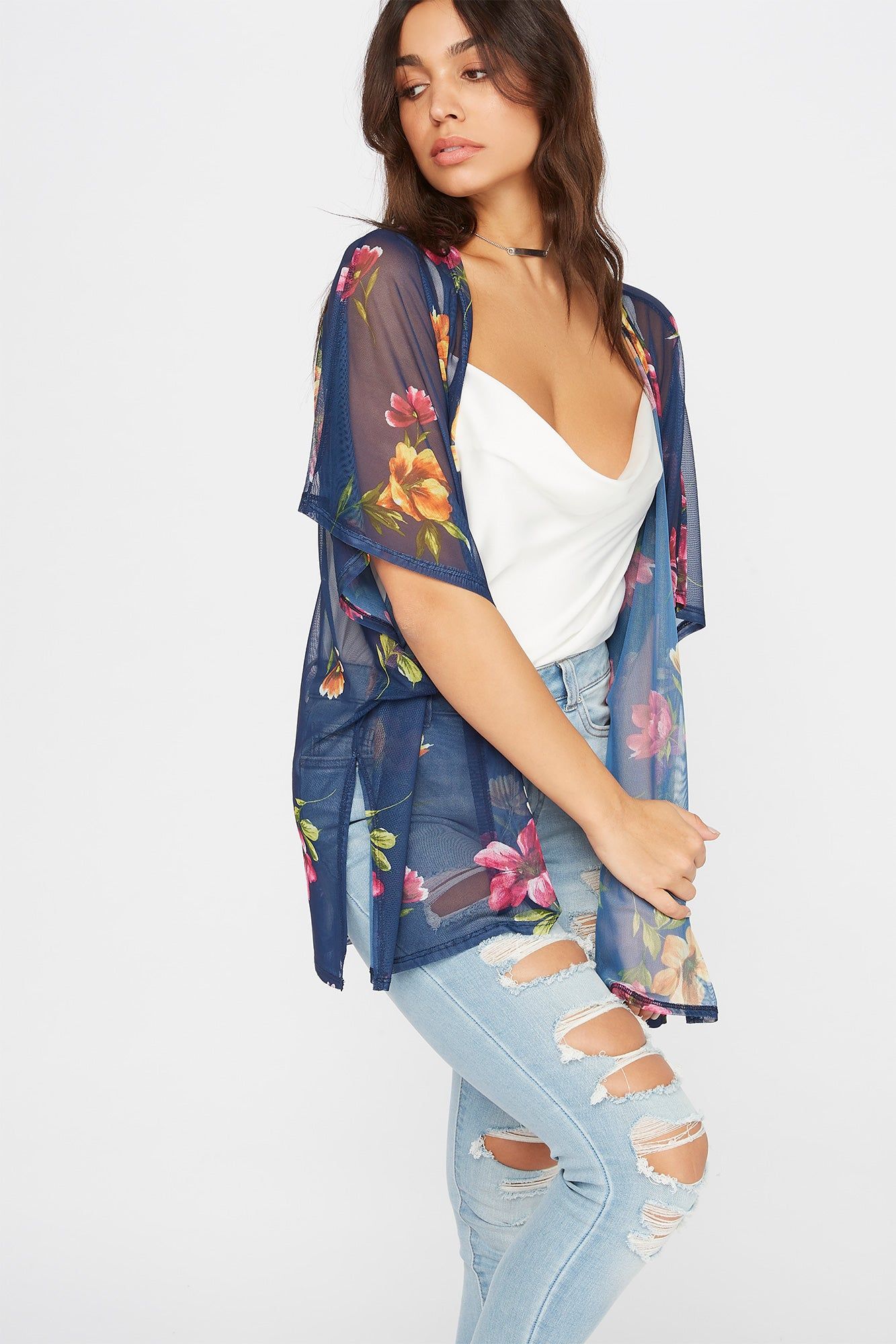 Mesh Floral Kimono sold by Urban Planet product image thumbnail 5