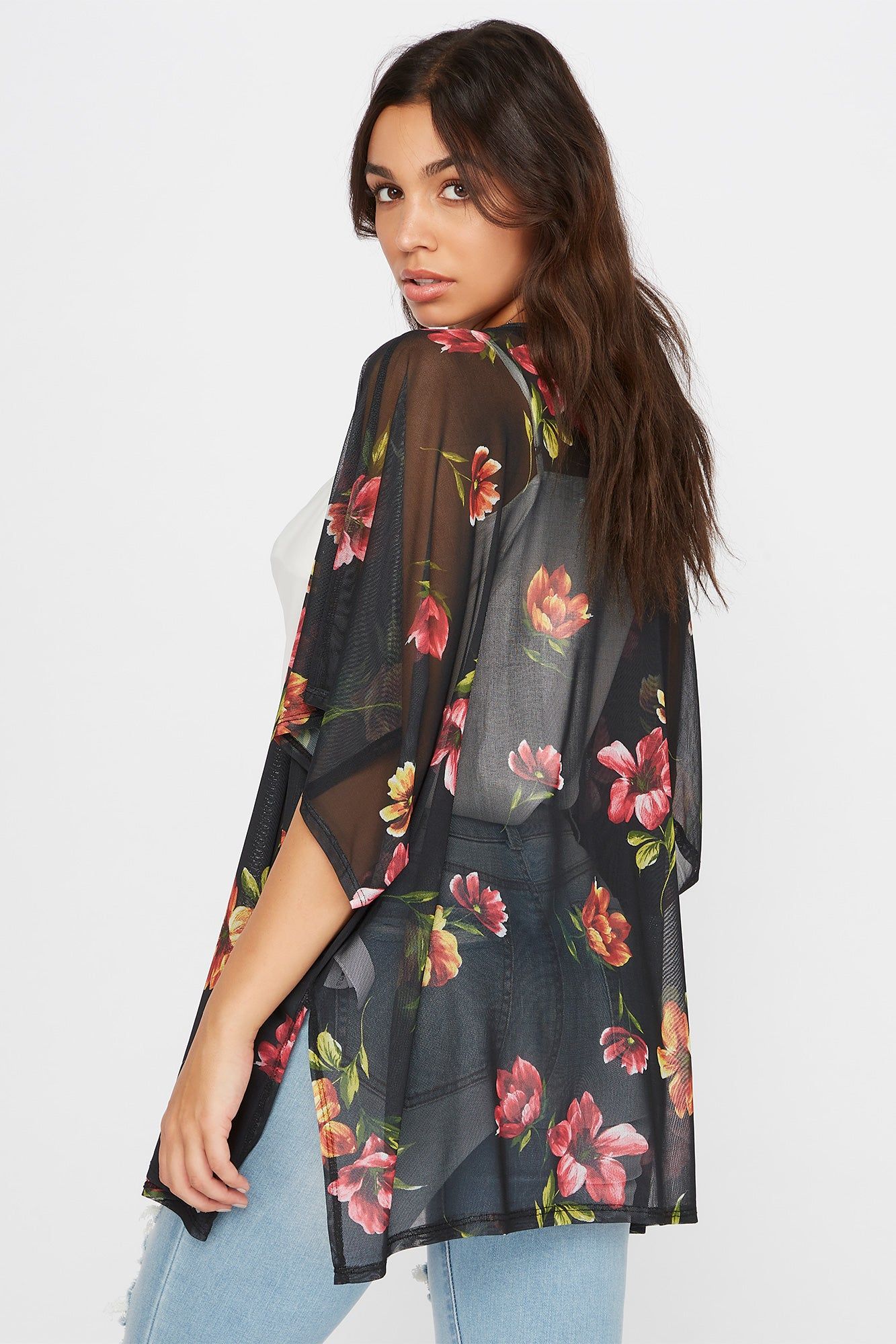 Mesh Floral Kimono sold by Urban Planet product image thumbnail 4