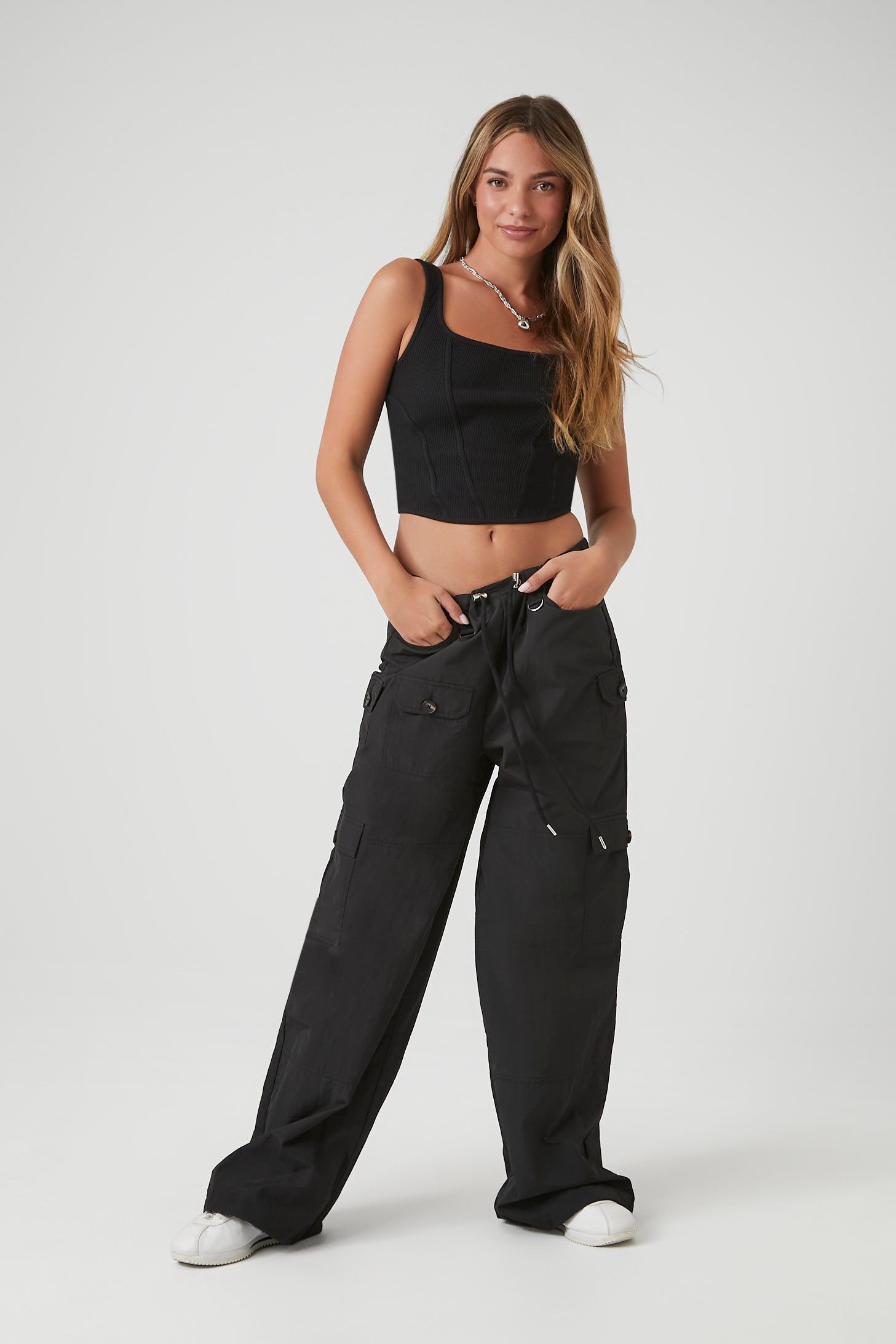 Mid Rise Drawstring Cargo Pant sold by Urban Planet