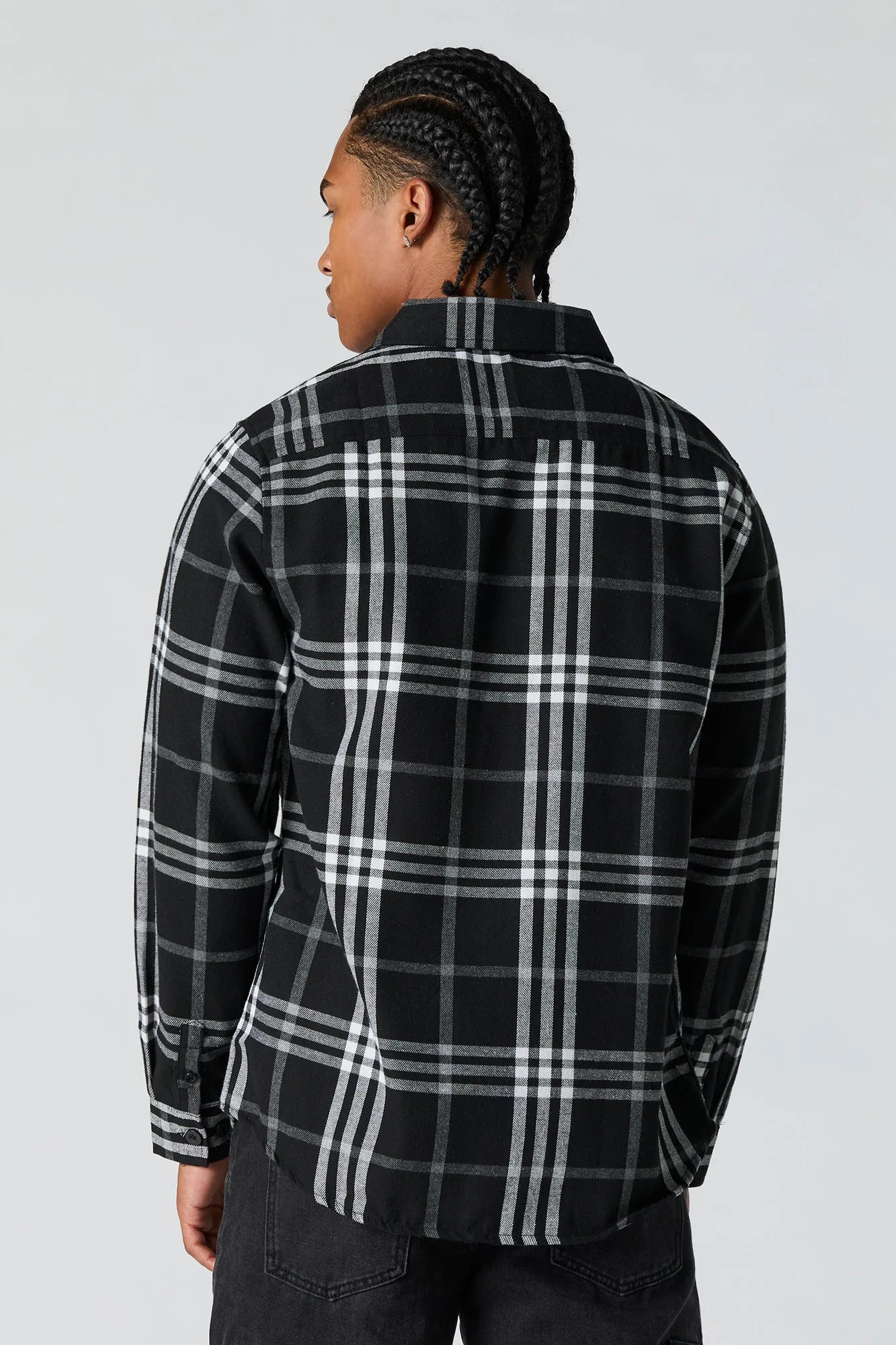 Haut boutonné à carreaux noirs sold by Urban Planet product image thumbnail 2