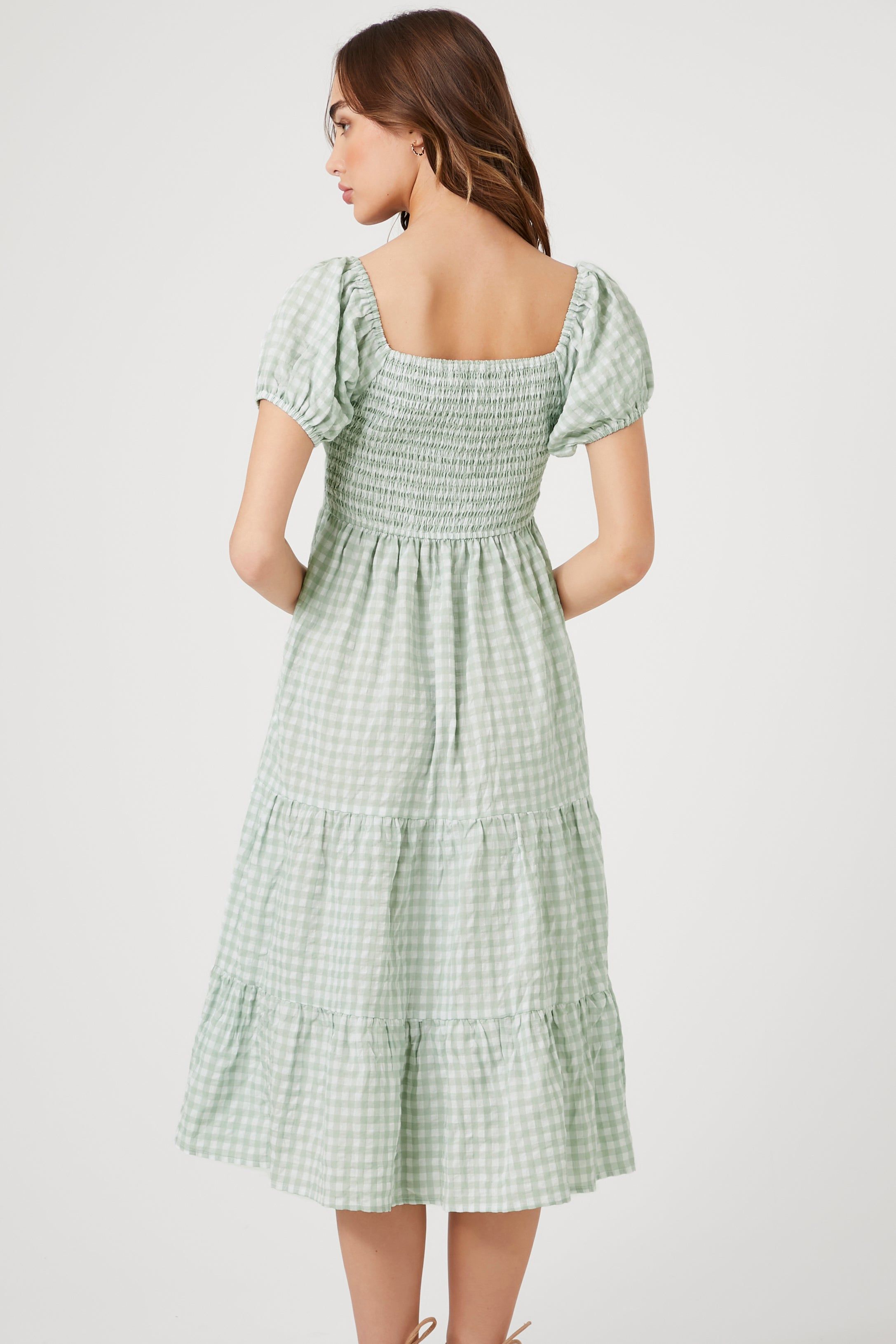 Gingham Babydoll Midi Dress sold by Urban Planet product image thumbnail 2