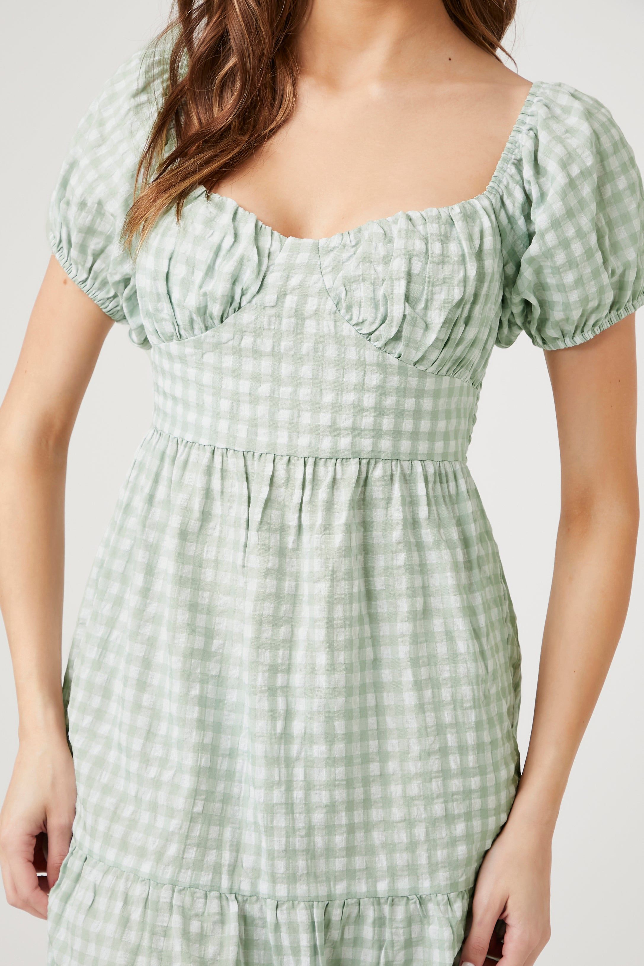 Gingham Babydoll Midi Dress sold by Urban Planet product image thumbnail 4