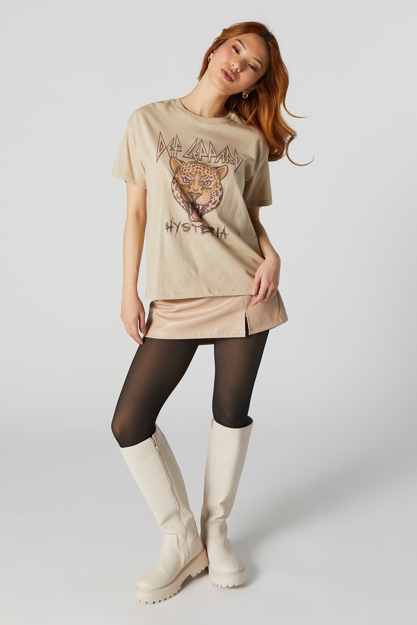 Def Leppard Hysteria Graphic Boyfriend T-Shirt sold by Urban Planet product image thumbnail 3