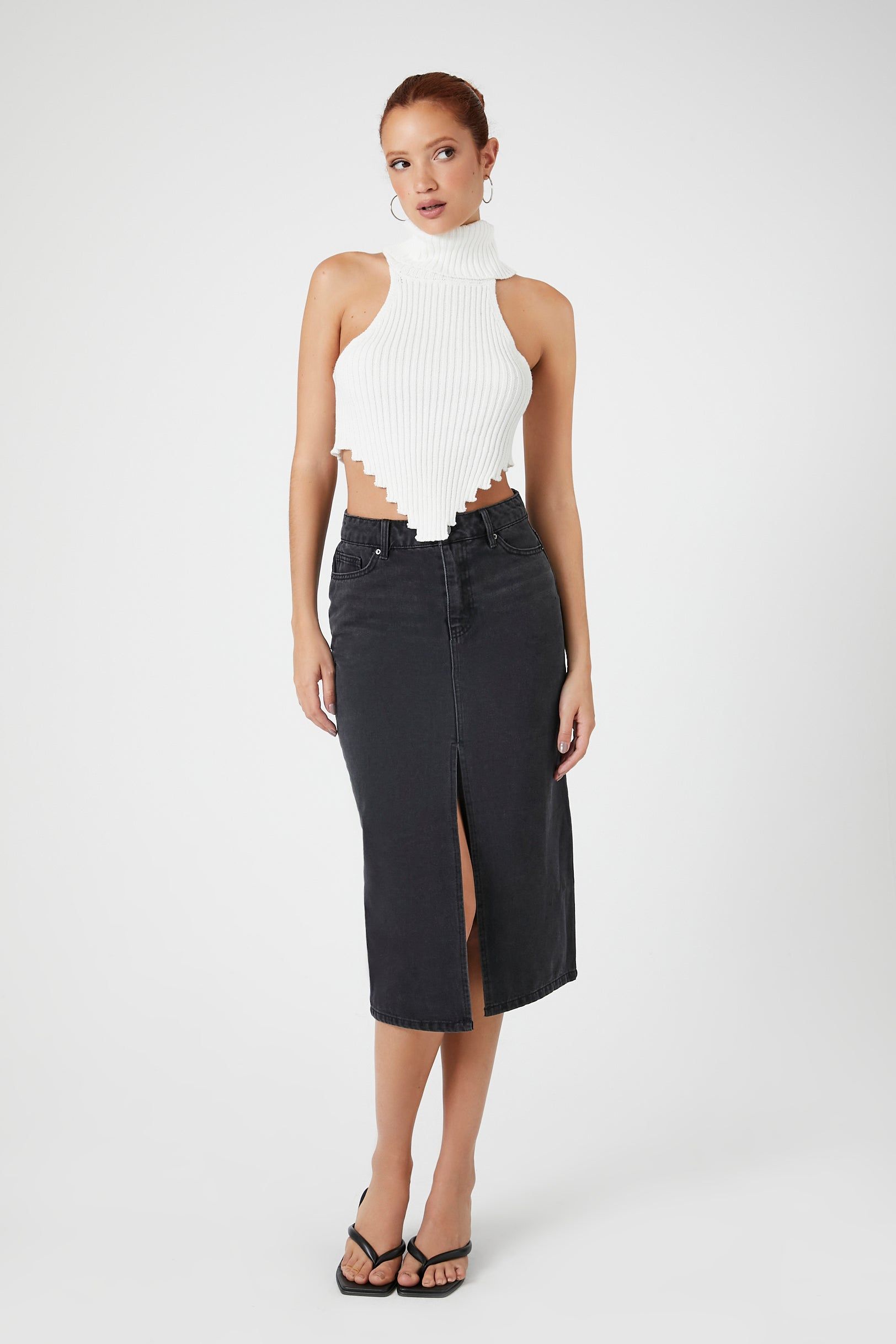 Denim Slit Midi Skirt sold by Urban Planet product image thumbnail 5