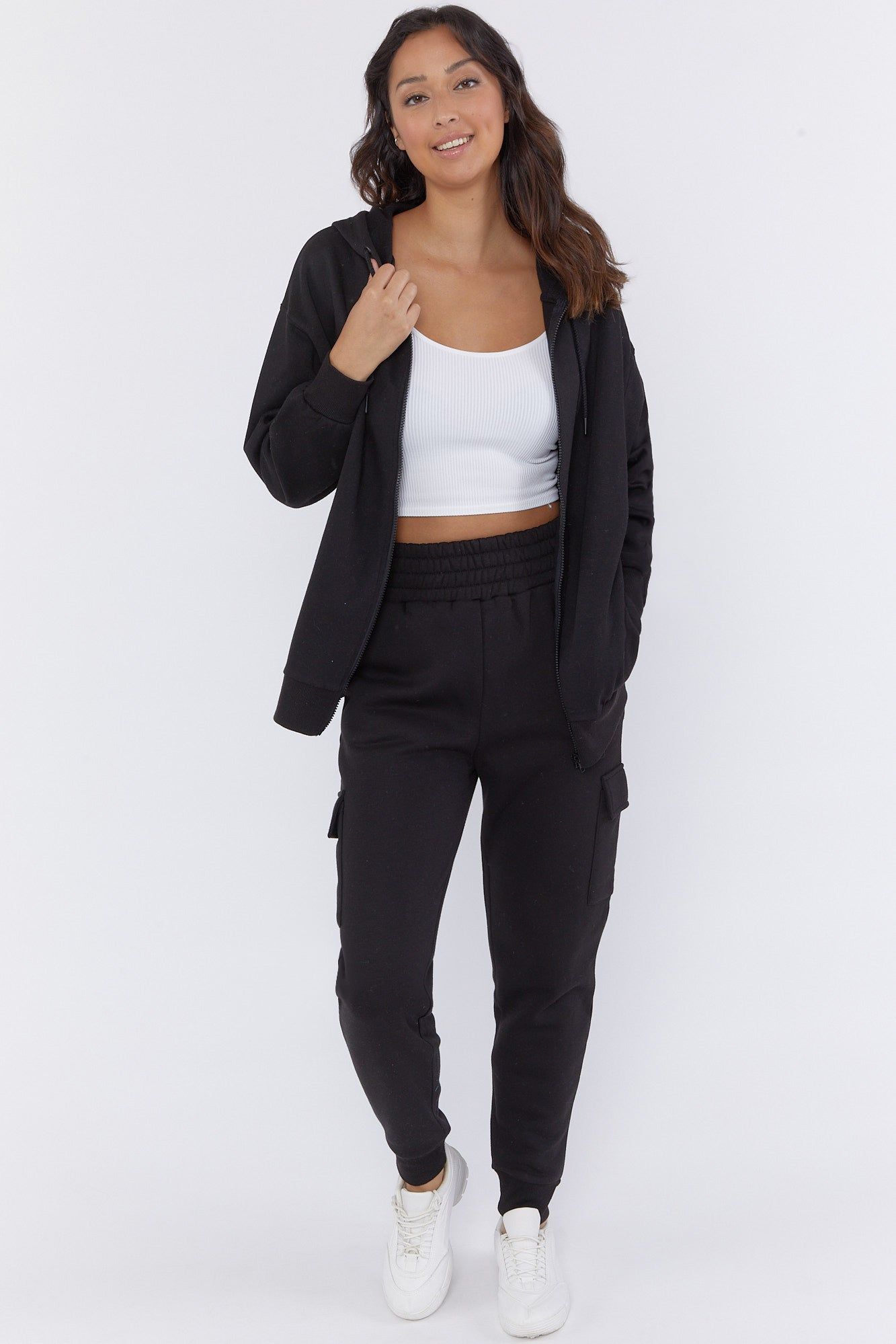 Pantalon de jogging cargo en molleton à taille haute sold by Urban Planet product image thumbnail 5