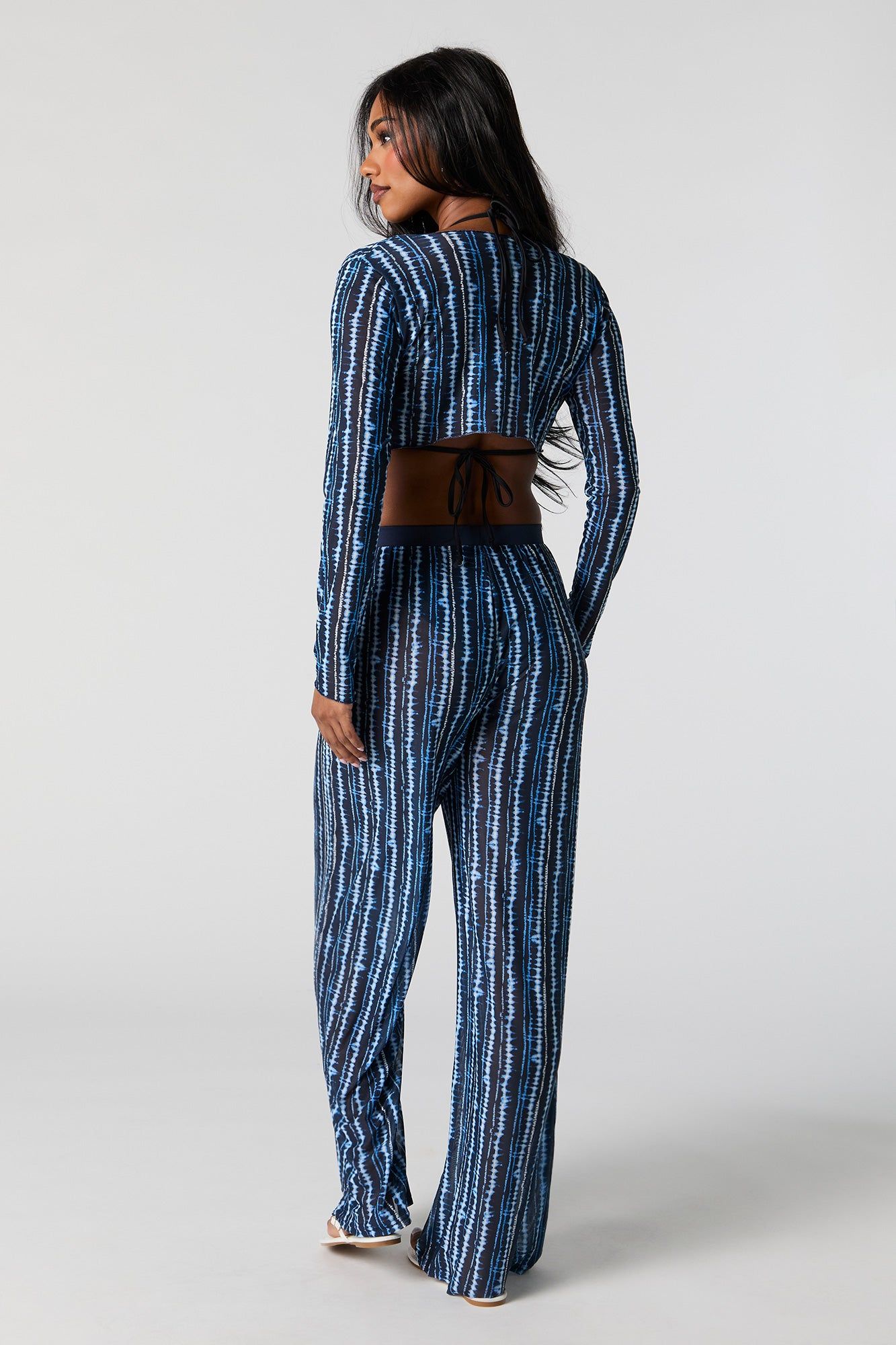 Printed Mesh Wide Leg Pant Cover Up sold by Urban Planet product image thumbnail 3