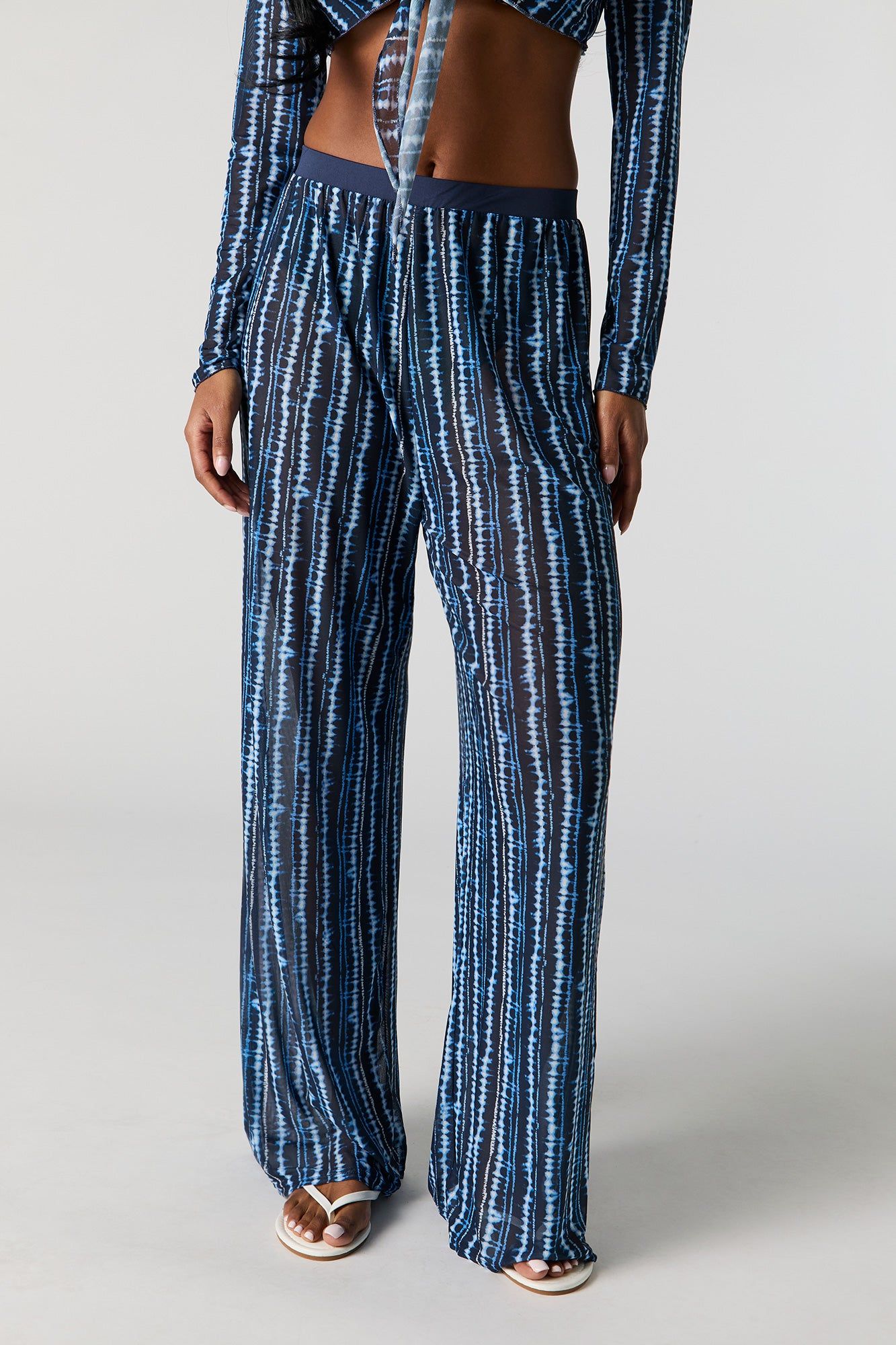 Printed Mesh Wide Leg Pant Cover Up sold by Urban Planet product image thumbnail 2