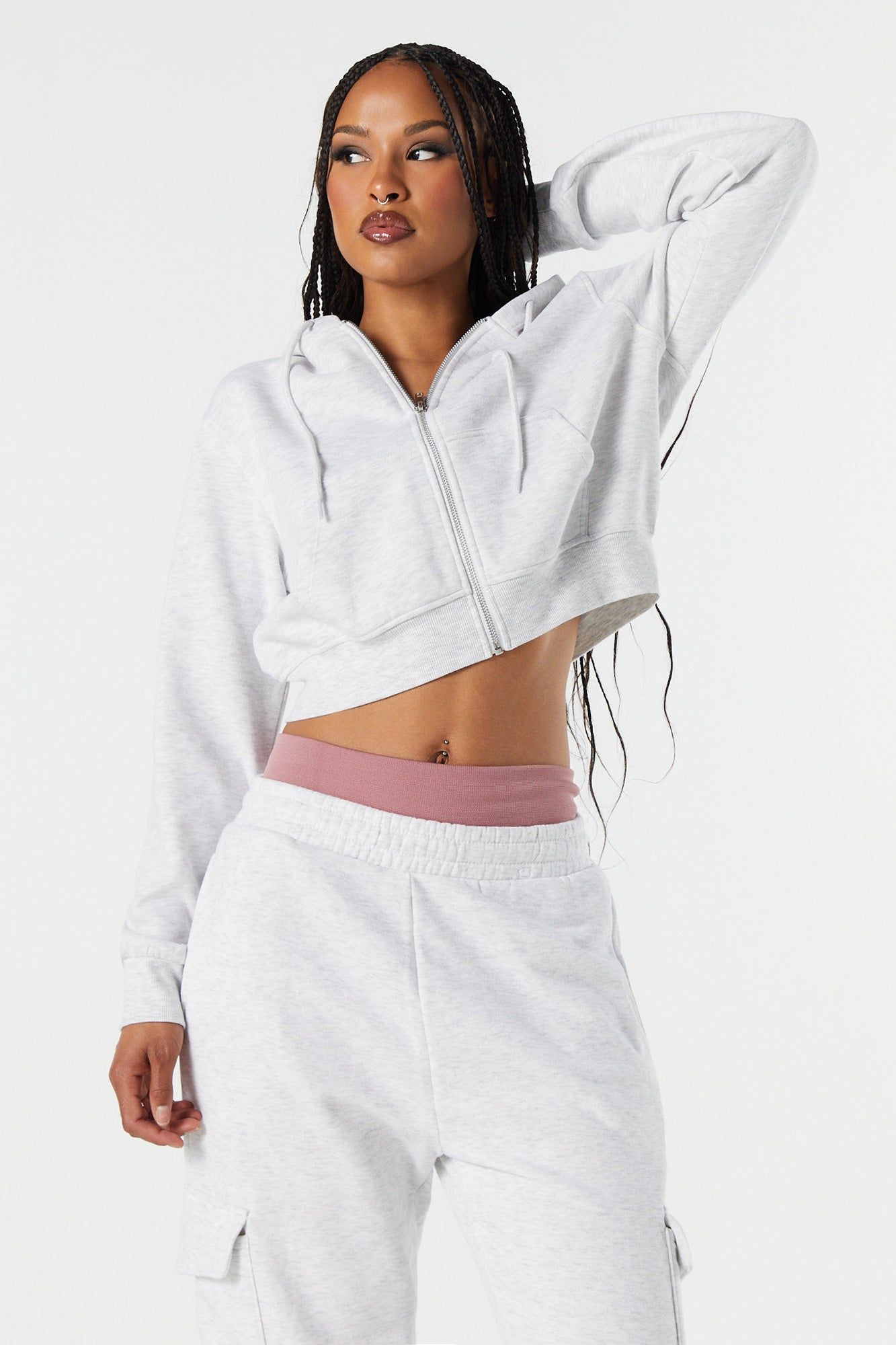 Haut à capuchon en molleton avec fermeture à glissière sold by Urban Planet product image thumbnail 7