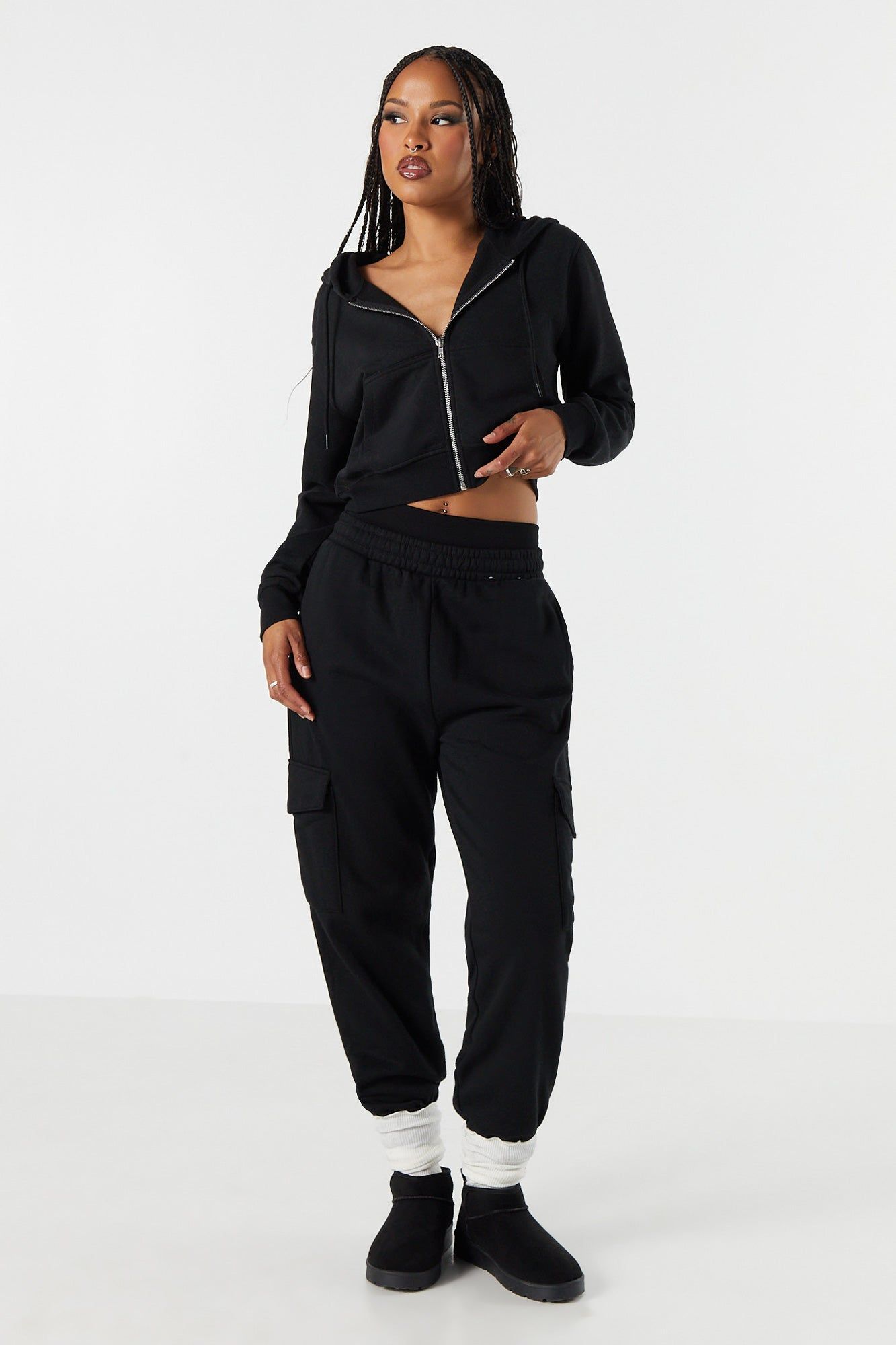 Haut à capuchon en molleton avec fermeture à glissière sold by Urban Planet product image thumbnail 6