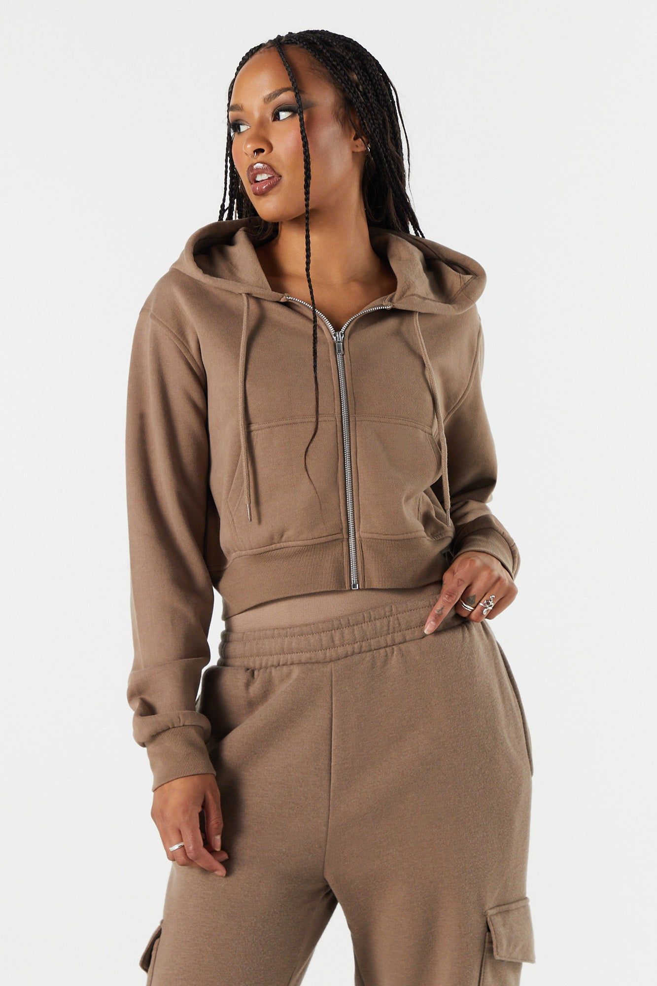 Haut à capuchon en molleton avec fermeture à glissière sold by Urban Planet product image thumbnail 16