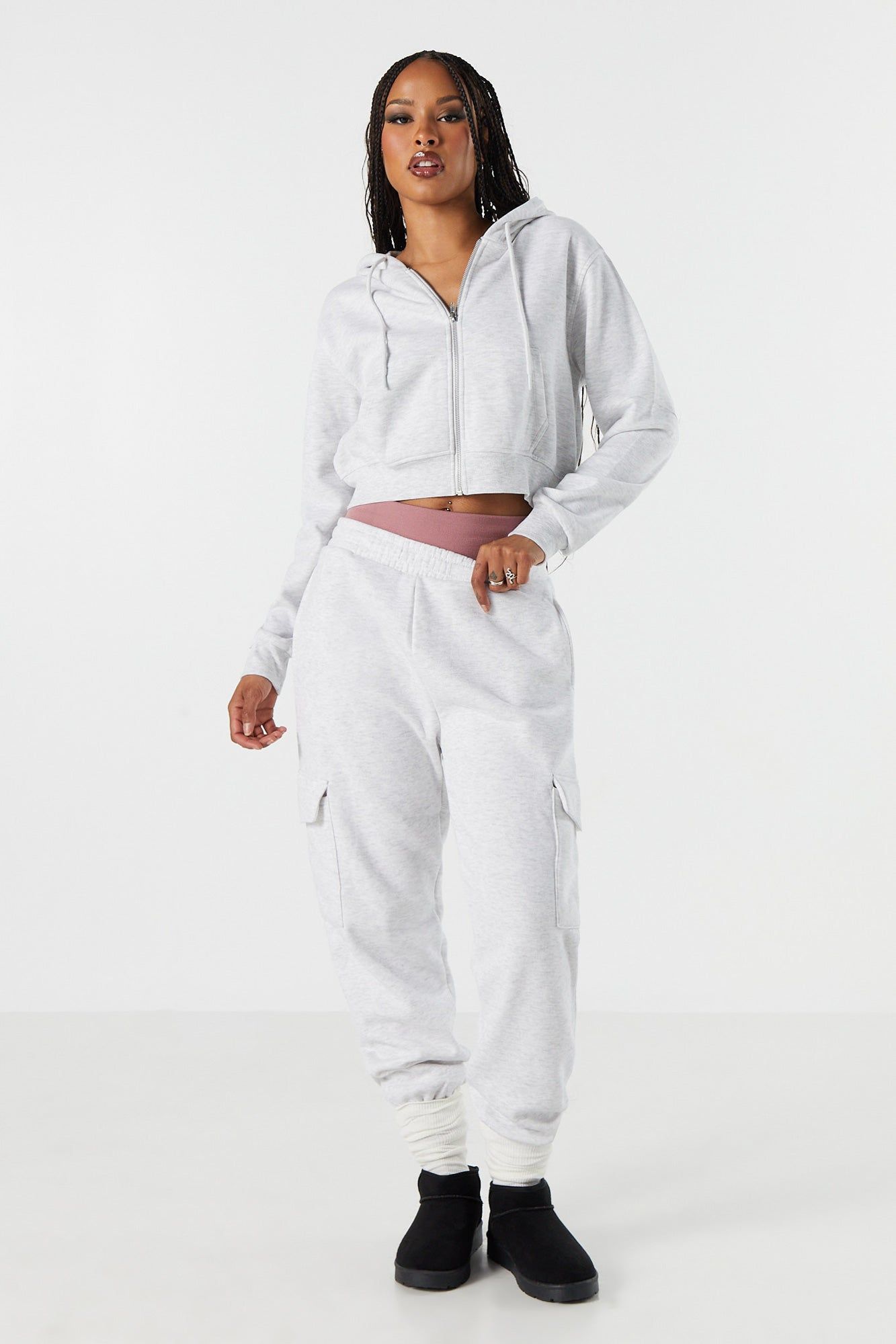 Haut à capuchon en molleton avec fermeture à glissière sold by Urban Planet product image thumbnail 9